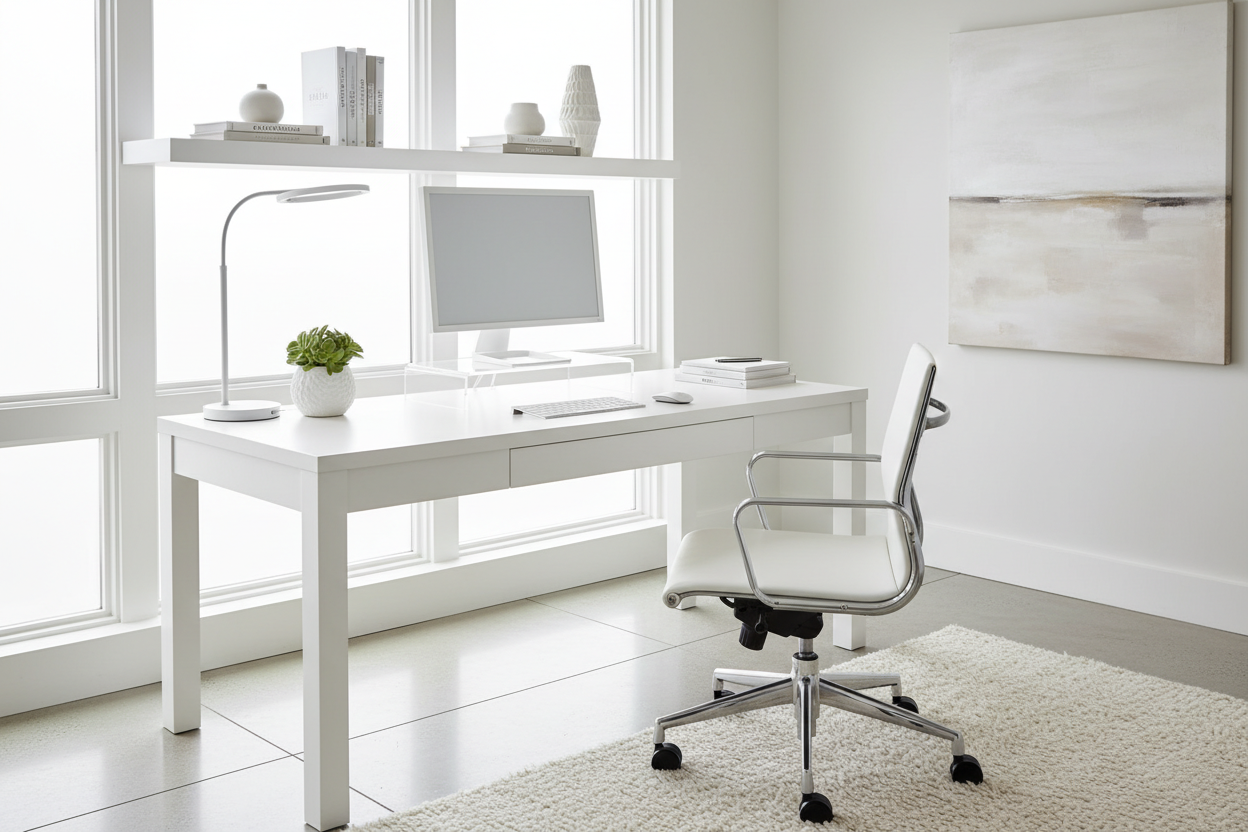 How to Curate a White Desk Setup for a High-End Look