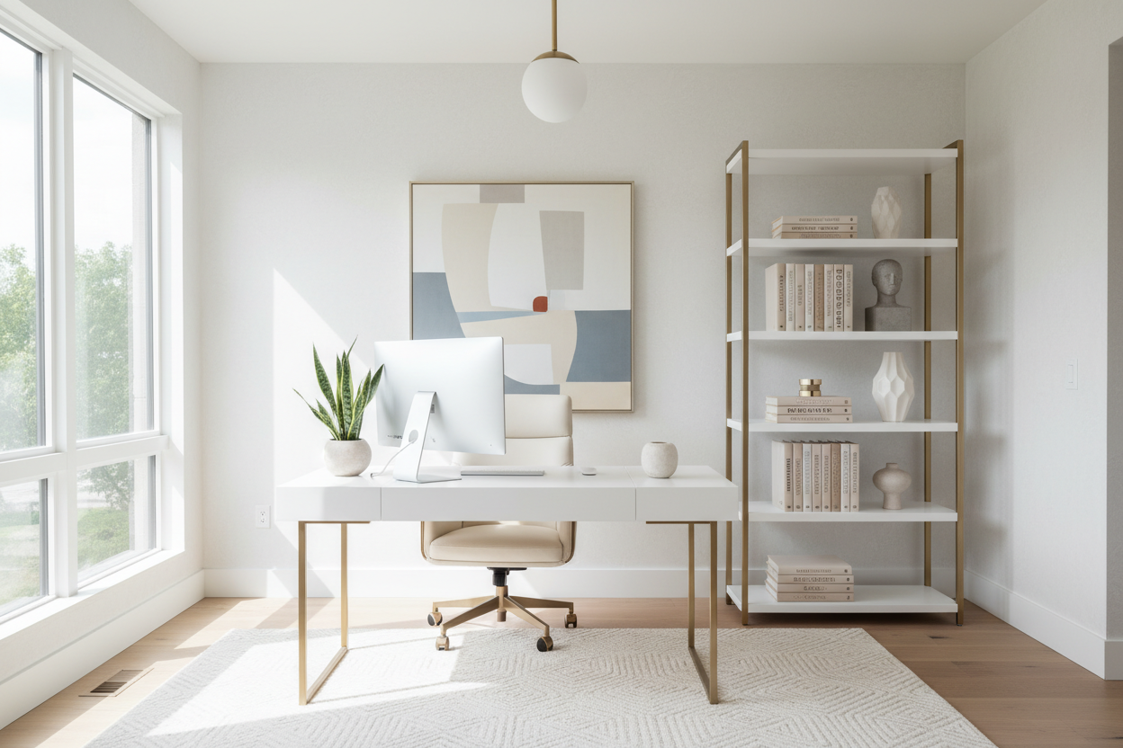 How to Style Home Office White Walls for a Luxury Look