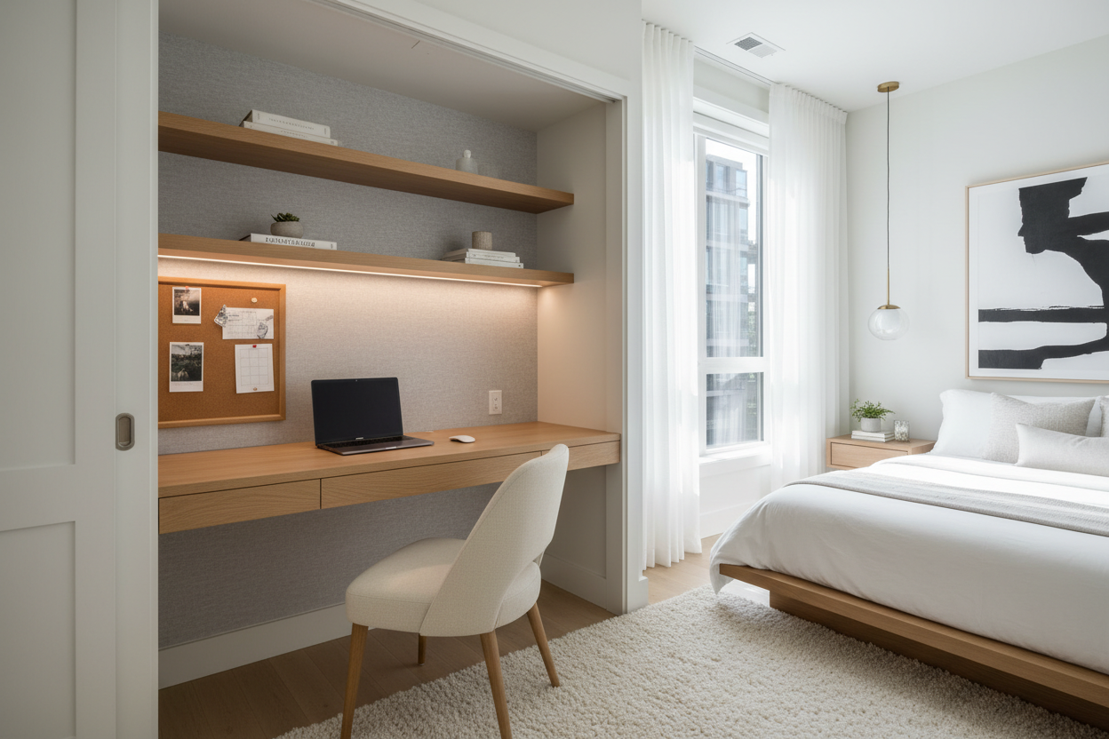 How to Fit a Closet Work Space into Small Rooms Perfectly