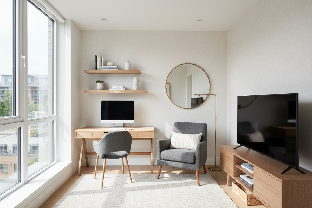 Designing a Home Office in a Small Living Room Without Clutter