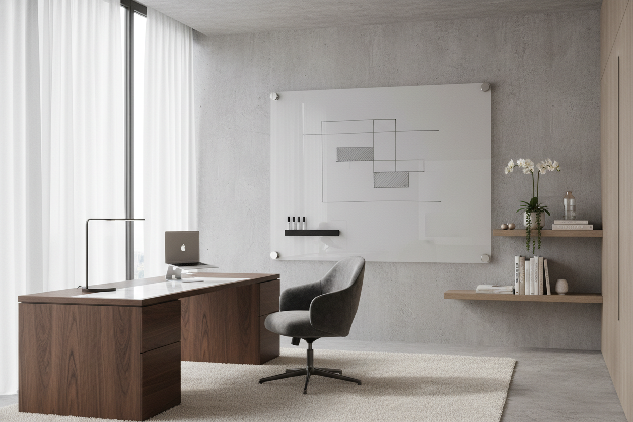 How to Style a Modern Home Office Whiteboard for a Luxury Look
