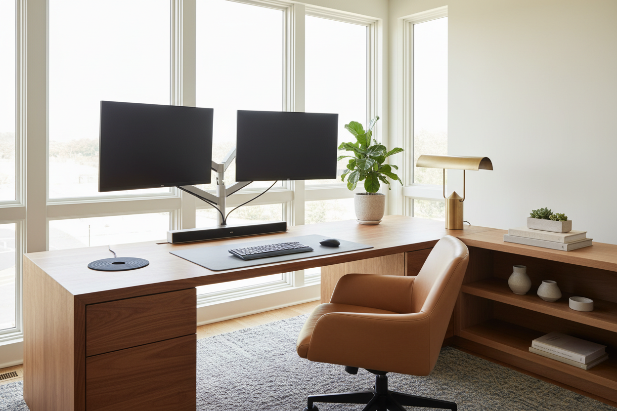 Dual Monitor Office: How to Style Without the Tech Clutter