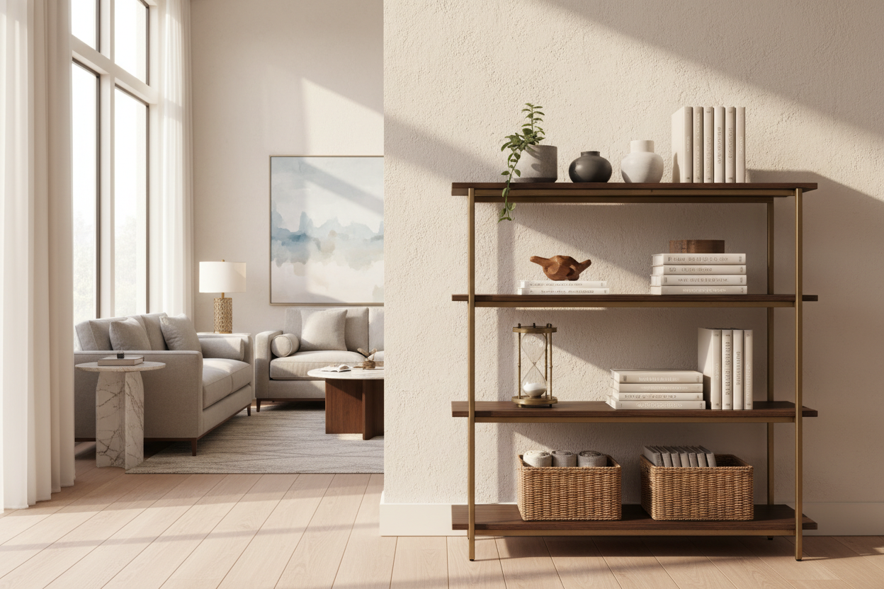 Styling a 3 Shelf Cabinet for a High-End Look