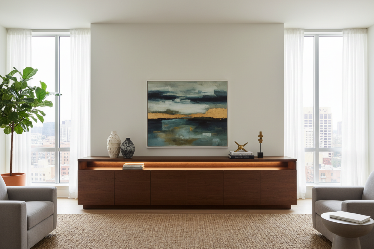Why a 70 inch cabinet is the ultimate room anchor.