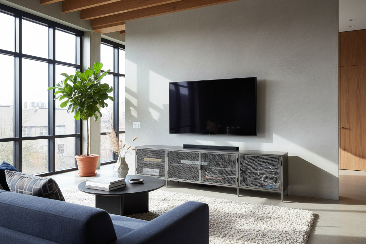 Mesh Door TV Stand: The Designer Secret to Hiding Cords