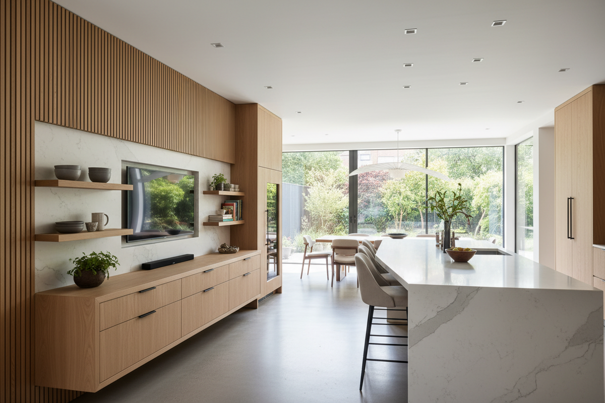 Kitchen TV Stand Placement: What Designers Actually Do