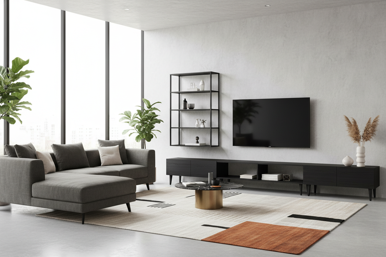 Black Modern TV Stand: How to Avoid a Heavy Living Room