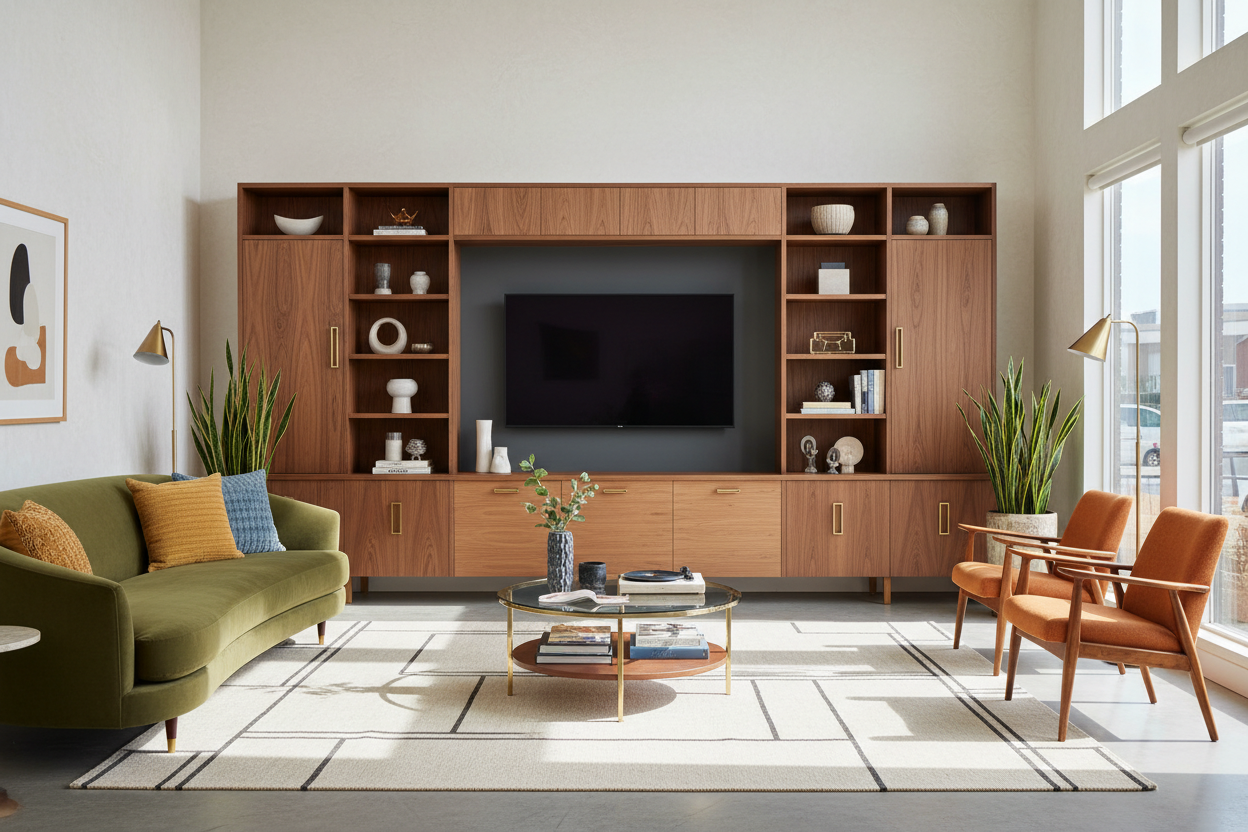Styling a Mid Century Living Room TV Without Looking Dated