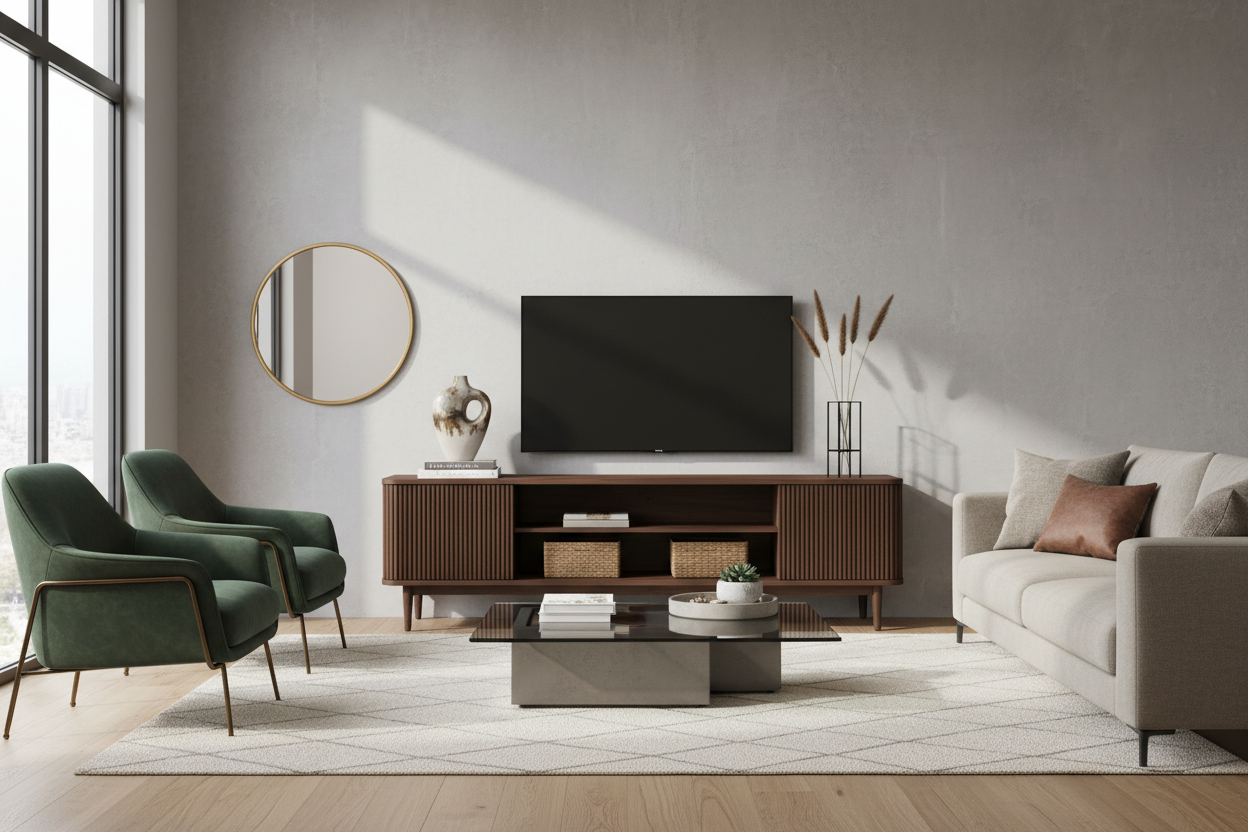 Styling a 60 inch media console for a High-End Look
