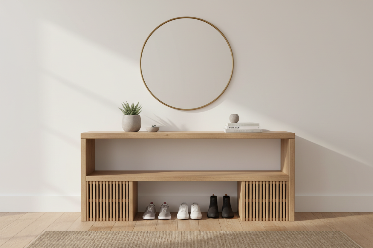 Stop the Shoe Pile: Mastering the Entryway Table and Bench Combo