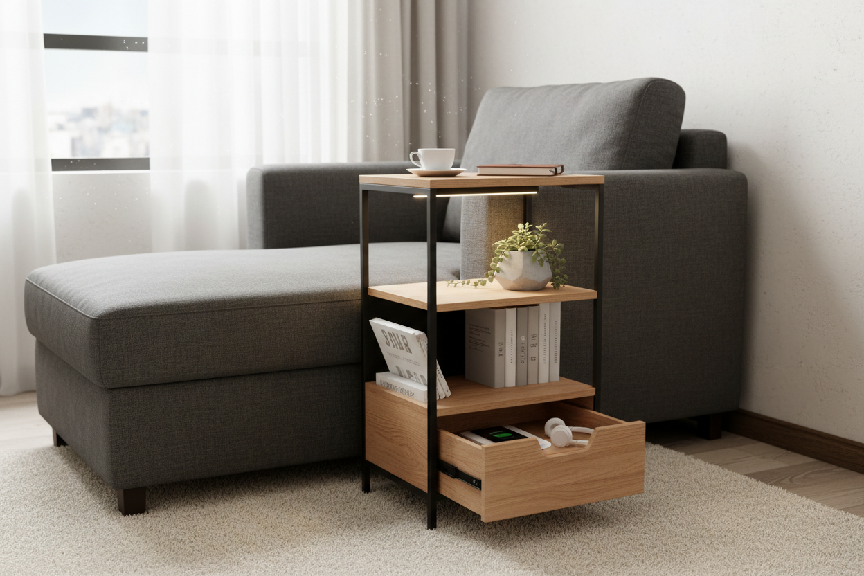 The Art of the Squeeze: Maximizing Storage with Ultra-Narrow Side Tables