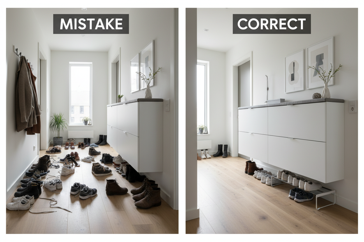 The Common Hallway Shoe Storage Layout Mistake to Avoid