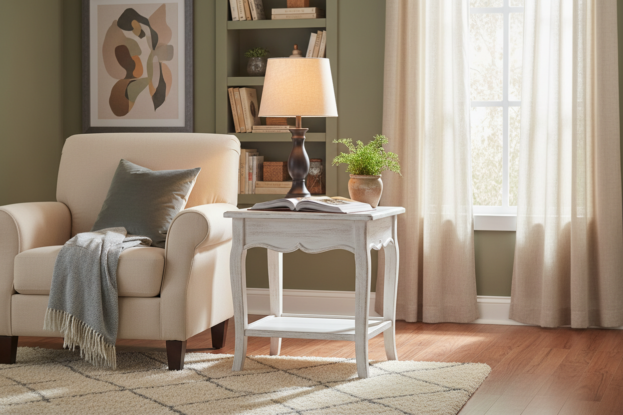 Timeless Charm: Choosing the Right Distressed White End Table for Your Space