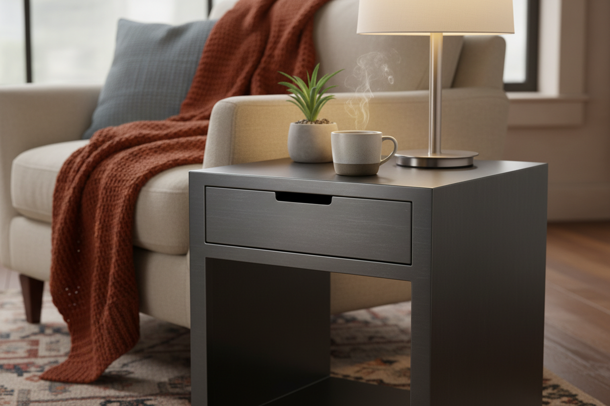 Why a Metal Side Table with Drawer Became My Favorite Living Room Addition