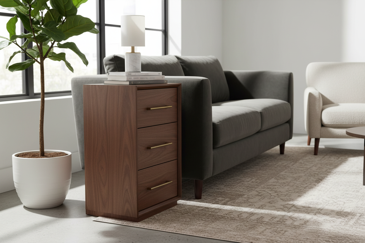 Why a Tall Narrow End Table with Drawers Might Be the Space-Saving Hero Your Home Needs