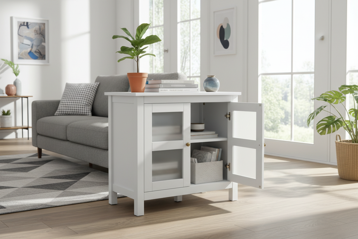 Why a White Accent Table with Doors Might Be the Storage Solution You've Been Overlooking