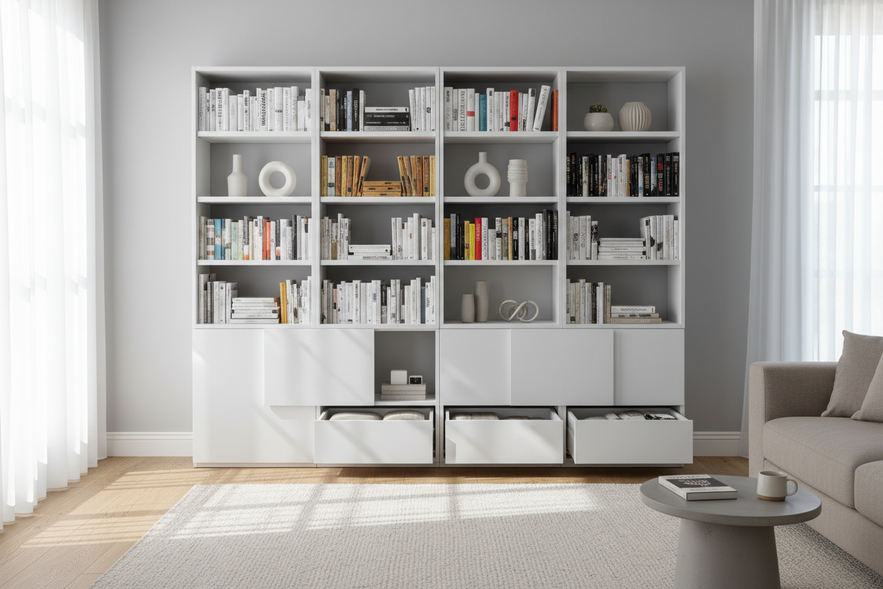 Why a White Bookcase with Hidden Storage is the Organization Hack You Need