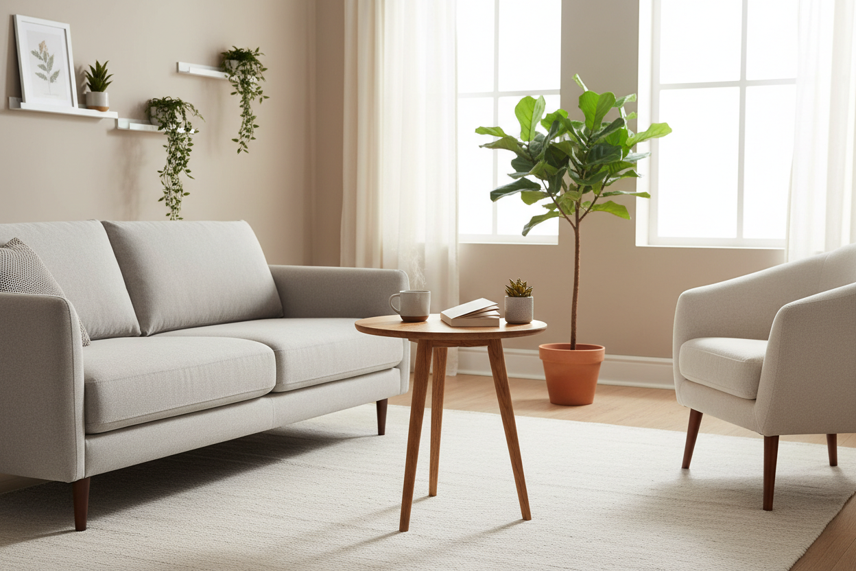 Why I Replaced My Bulky Coffee Table with a Small Round Oak Side Table