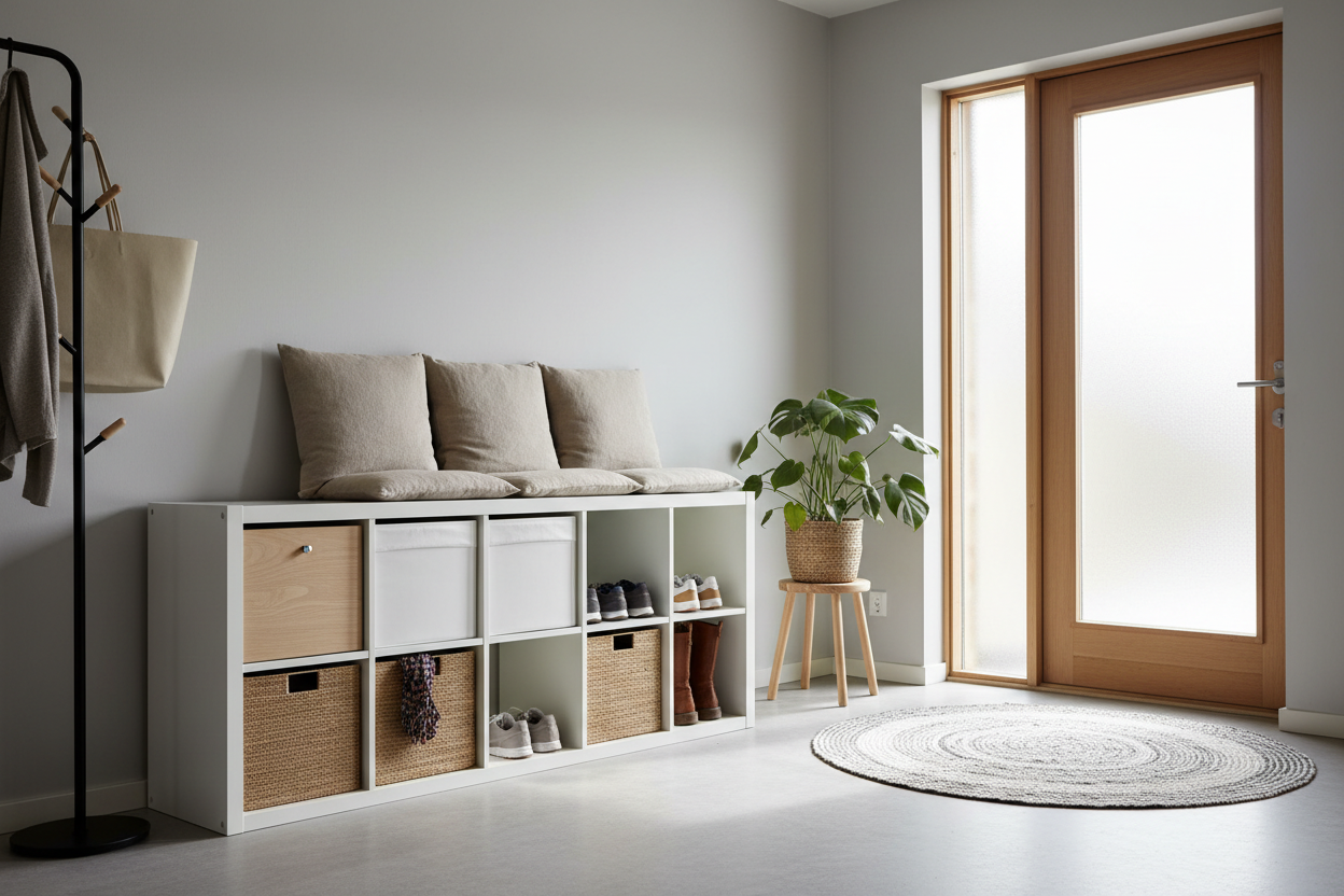 Why the IKEA KALLAX is the Only Entryway Bench You Actually Need