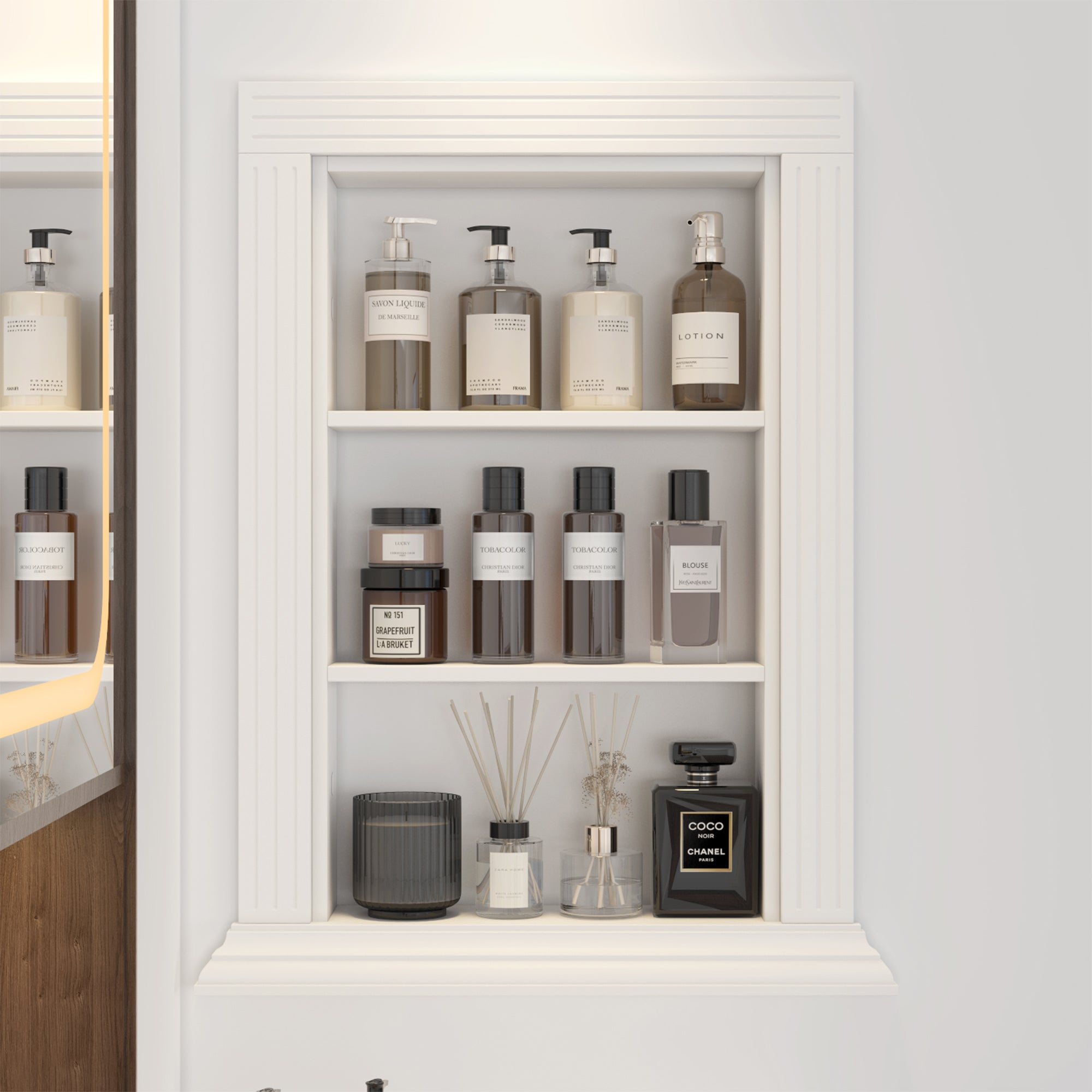 White Elegant Shower Niche