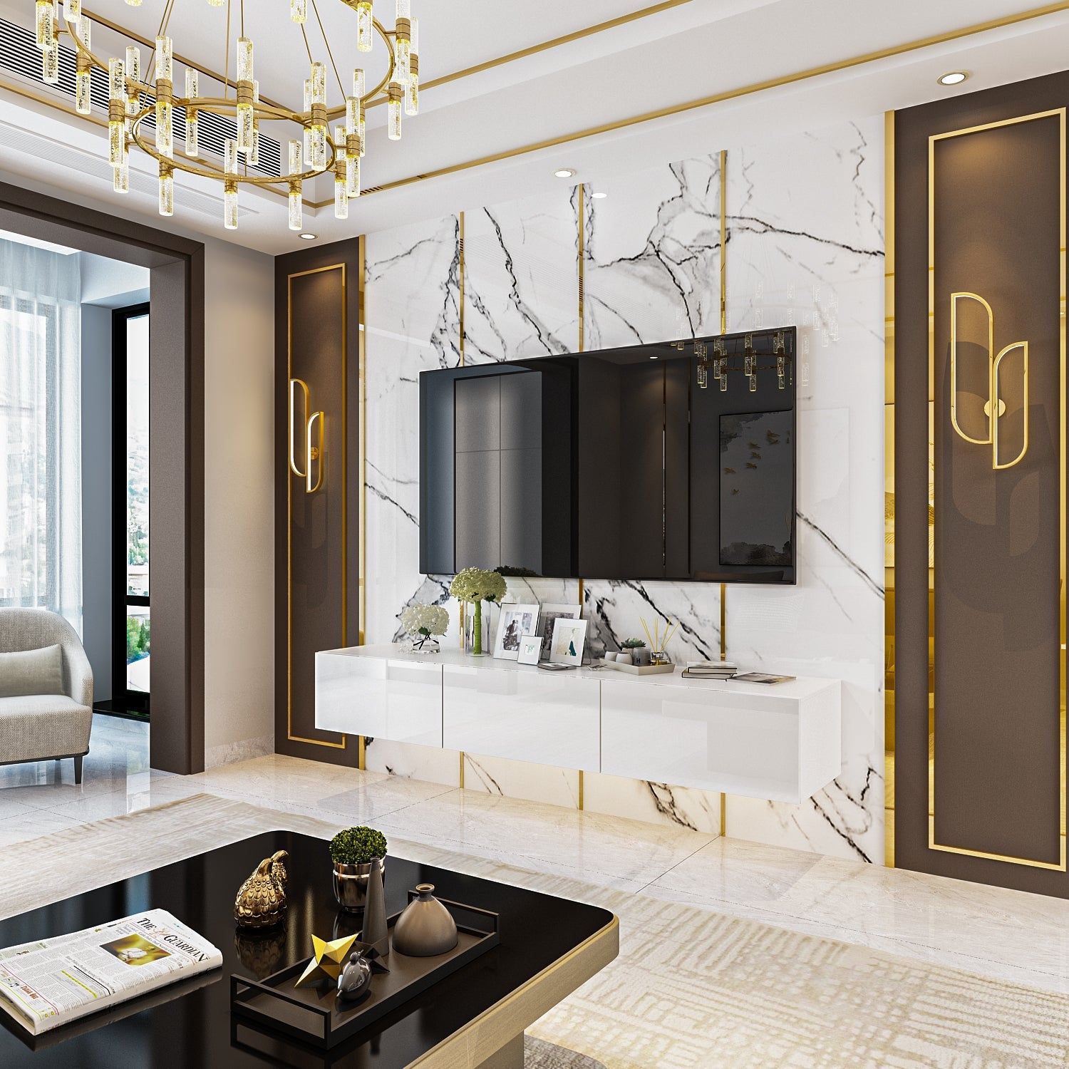 Floating TV Stand Wall Mounted Media Console Entertainment Center