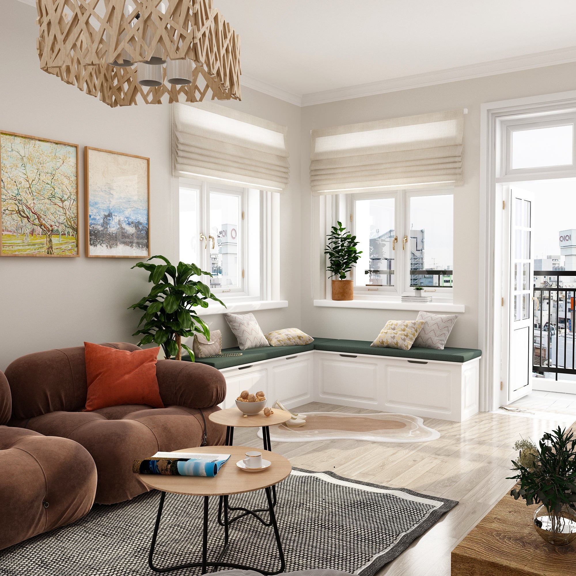 Corner Shoe Bench With Cushion And Storage