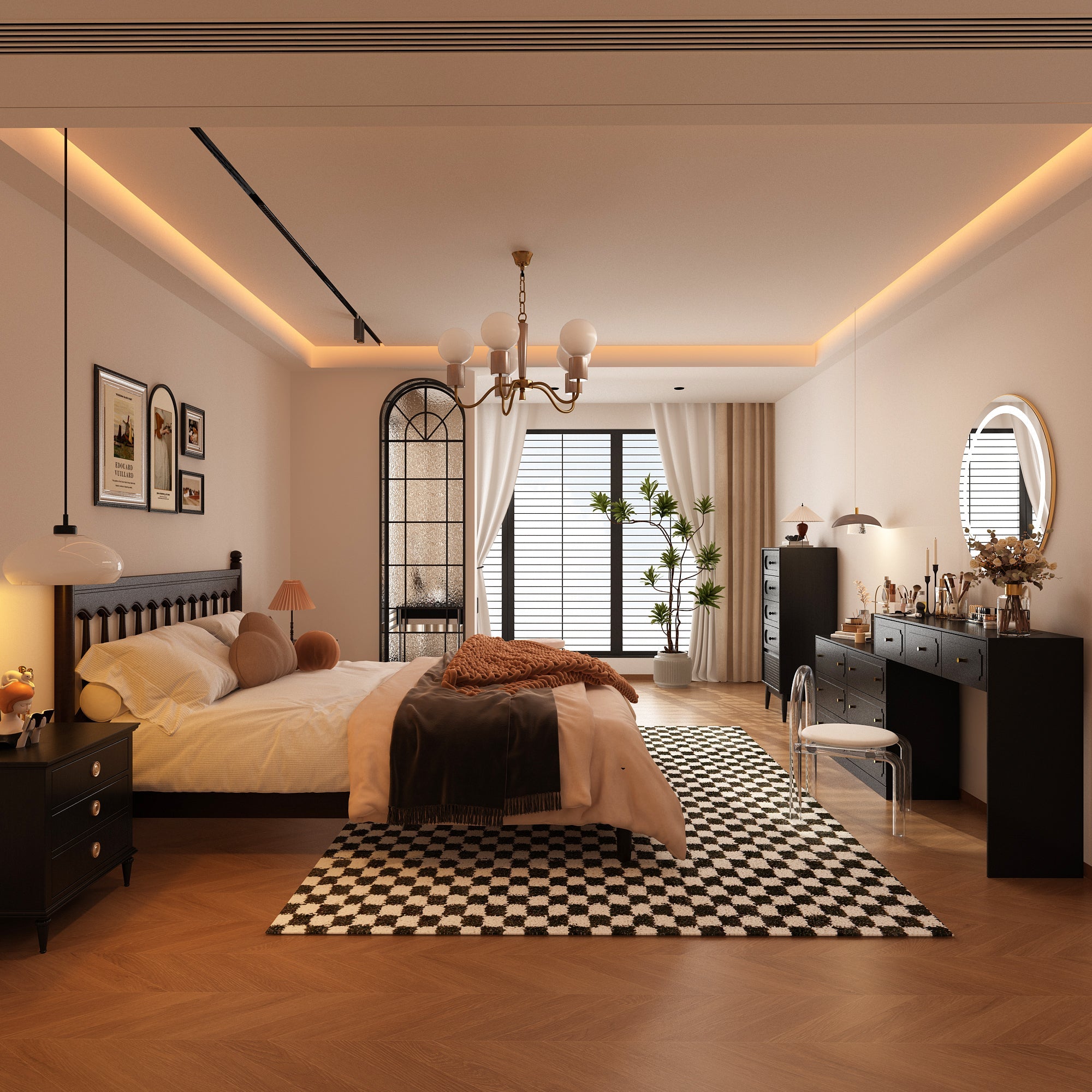 Extendable Vanity Table With 9 Drawers