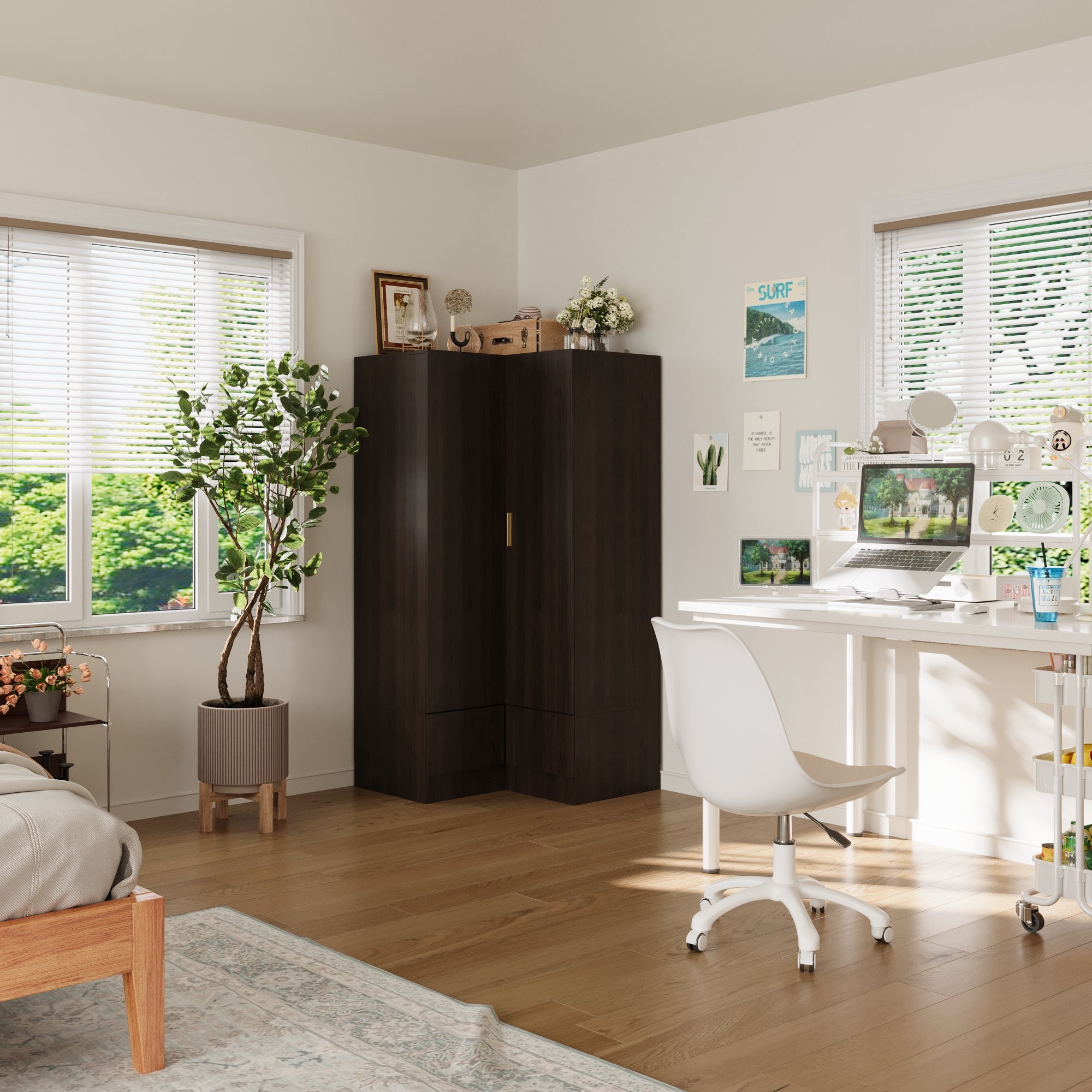 Corner Wardrobe With 2 Doors And 2 Drawers