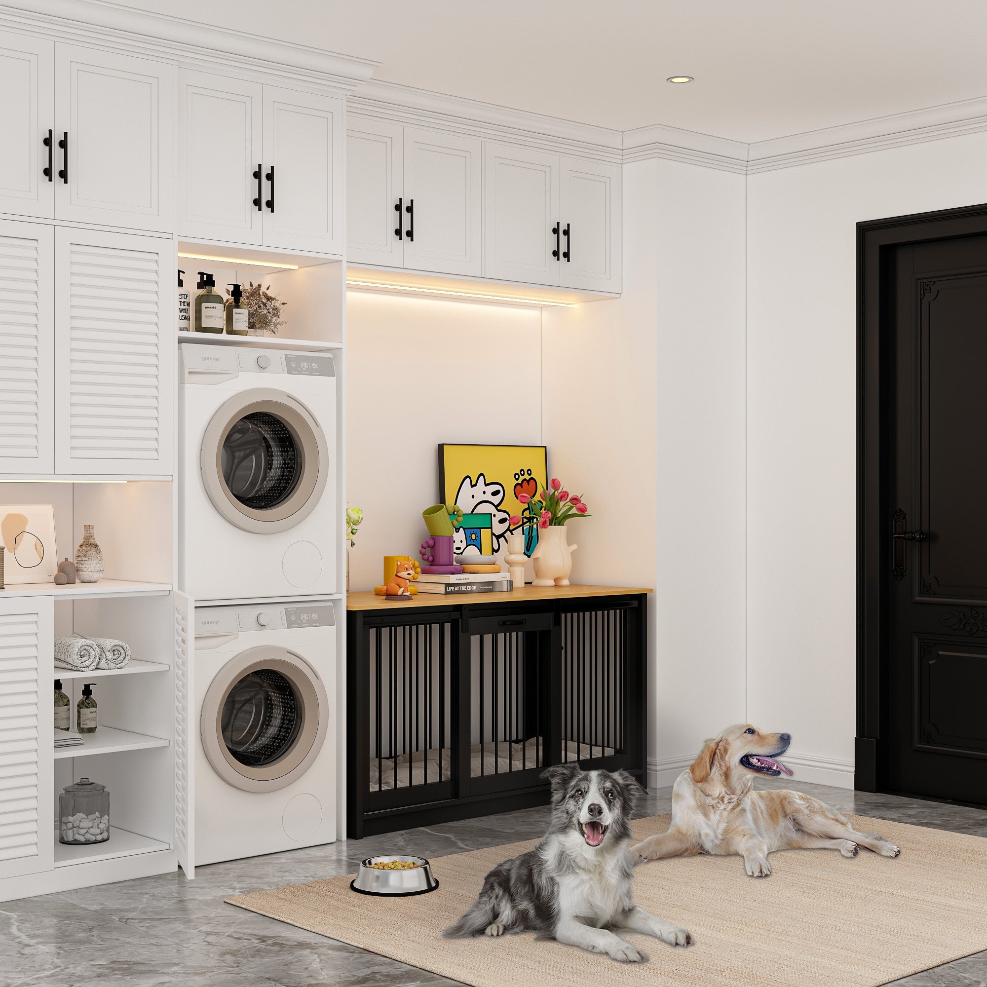 Barn Door Dog Crate with Lock