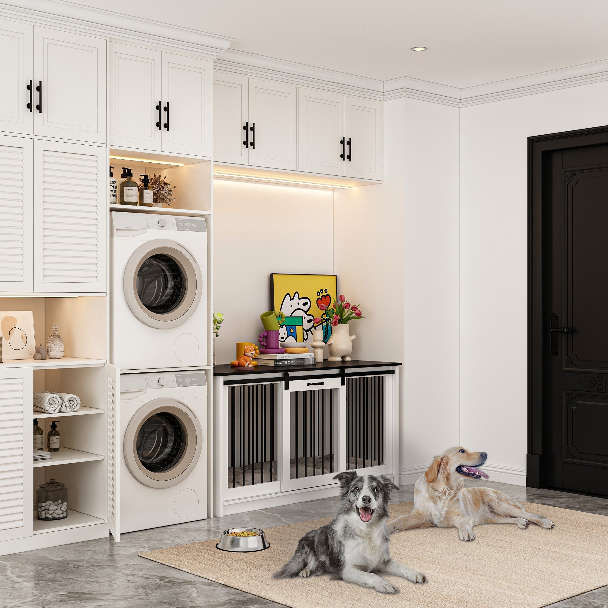 Barn Door Dog Crate with Lock