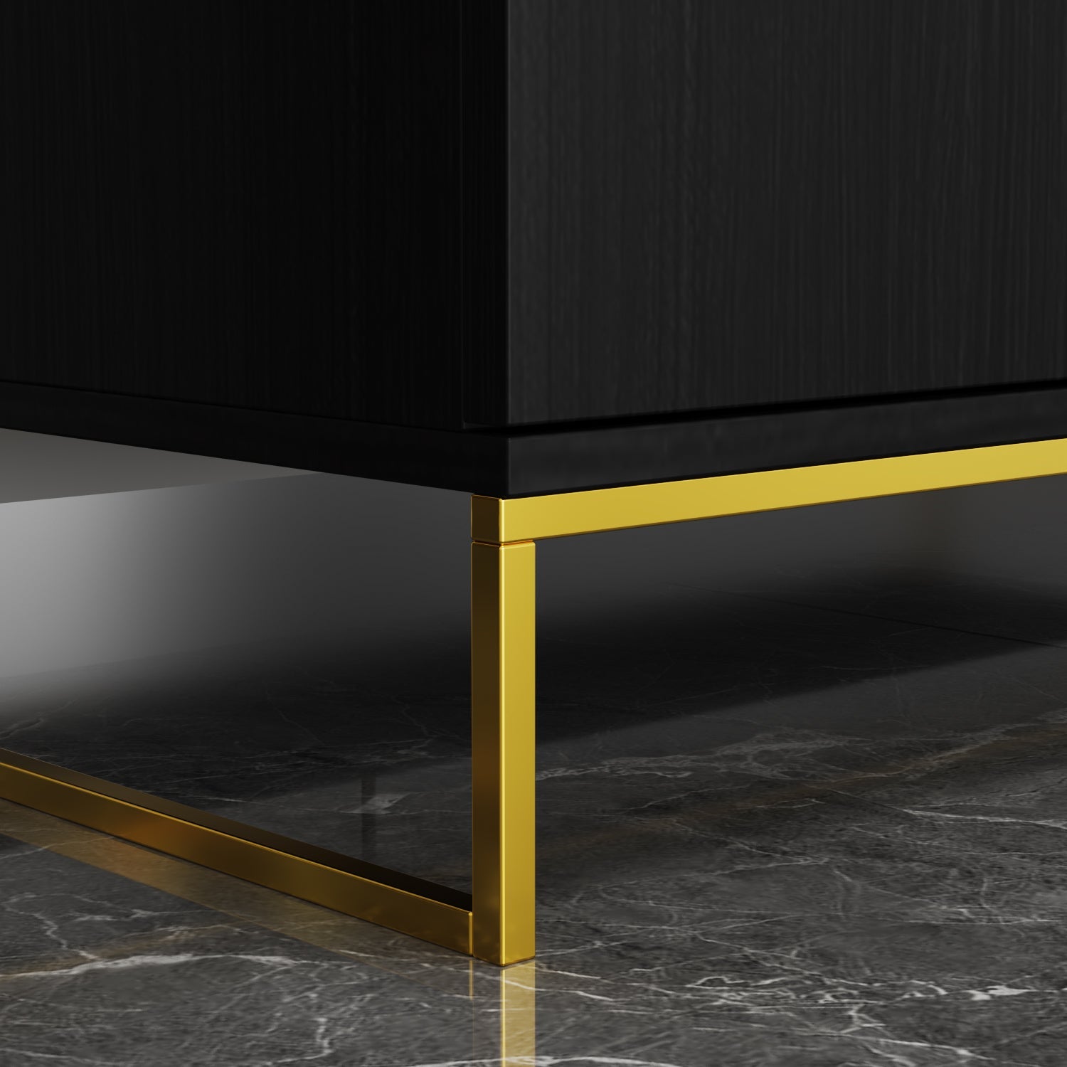 Buffet Sideboard with 3 Drawers & 2 Doors Storage Cabinet Sideboard Credenza Metal Legs for Dining Room and Living Room