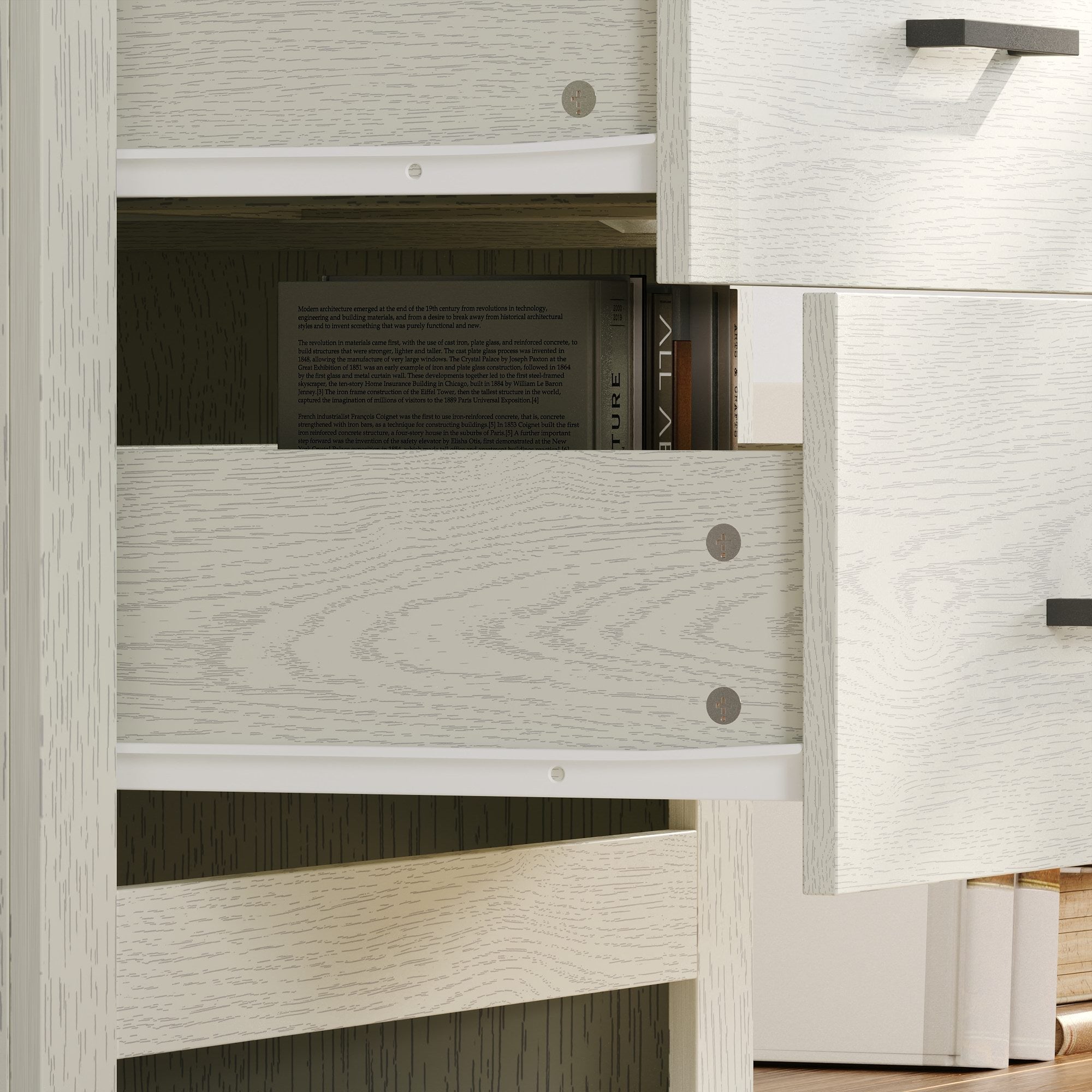 5 Drawer Vintage Woodgrain Accent Chest