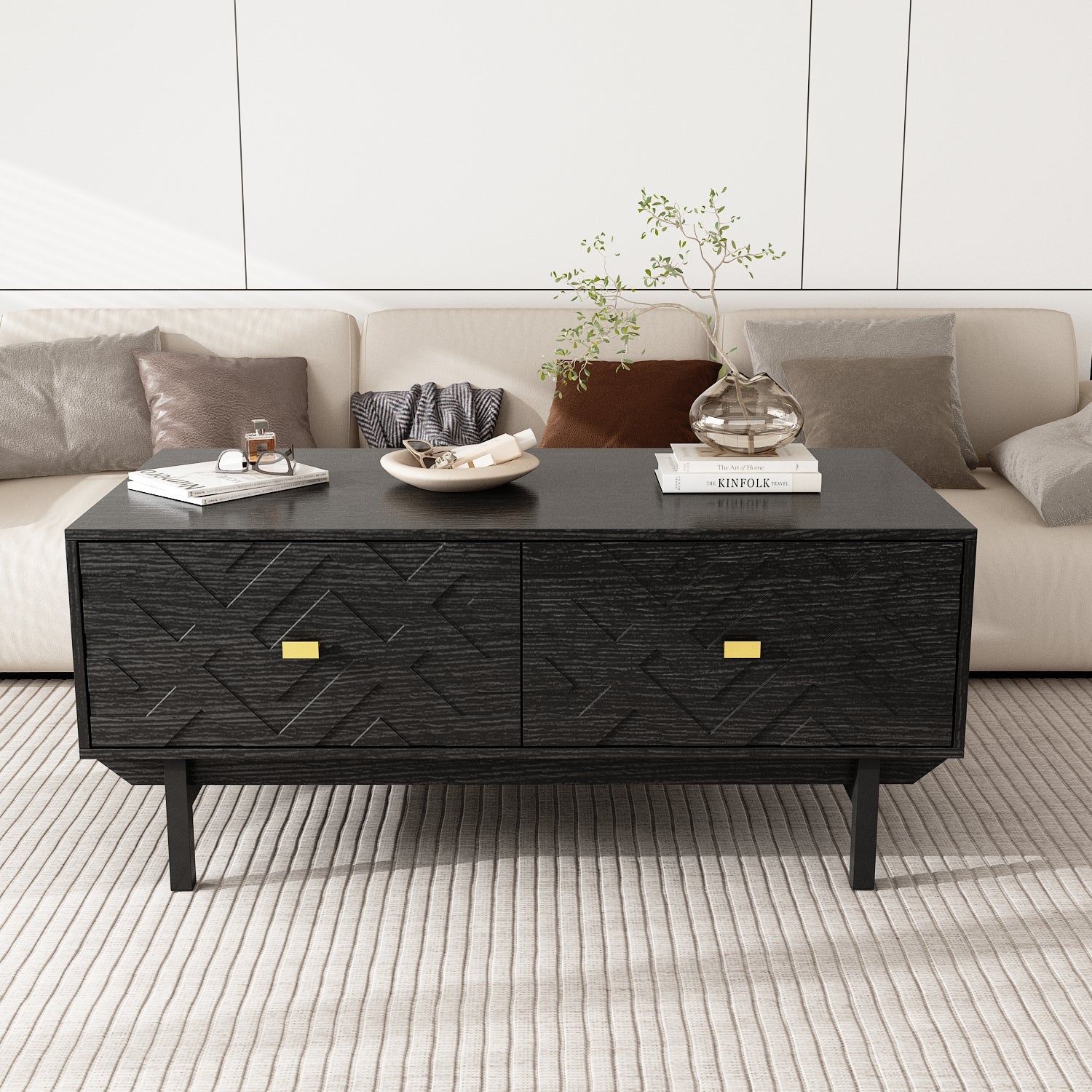 47.2'' W Coffee Table With 4-Drawer