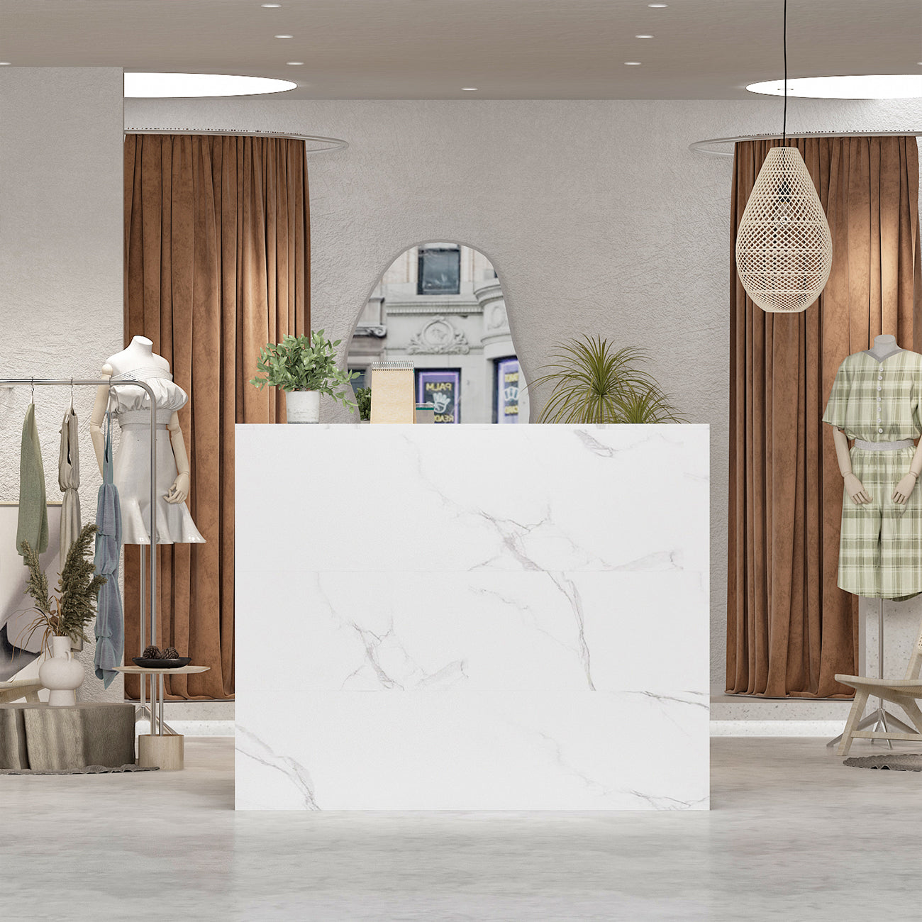 L-Shaped Reception Desk with Large Storage Filing Cabinets