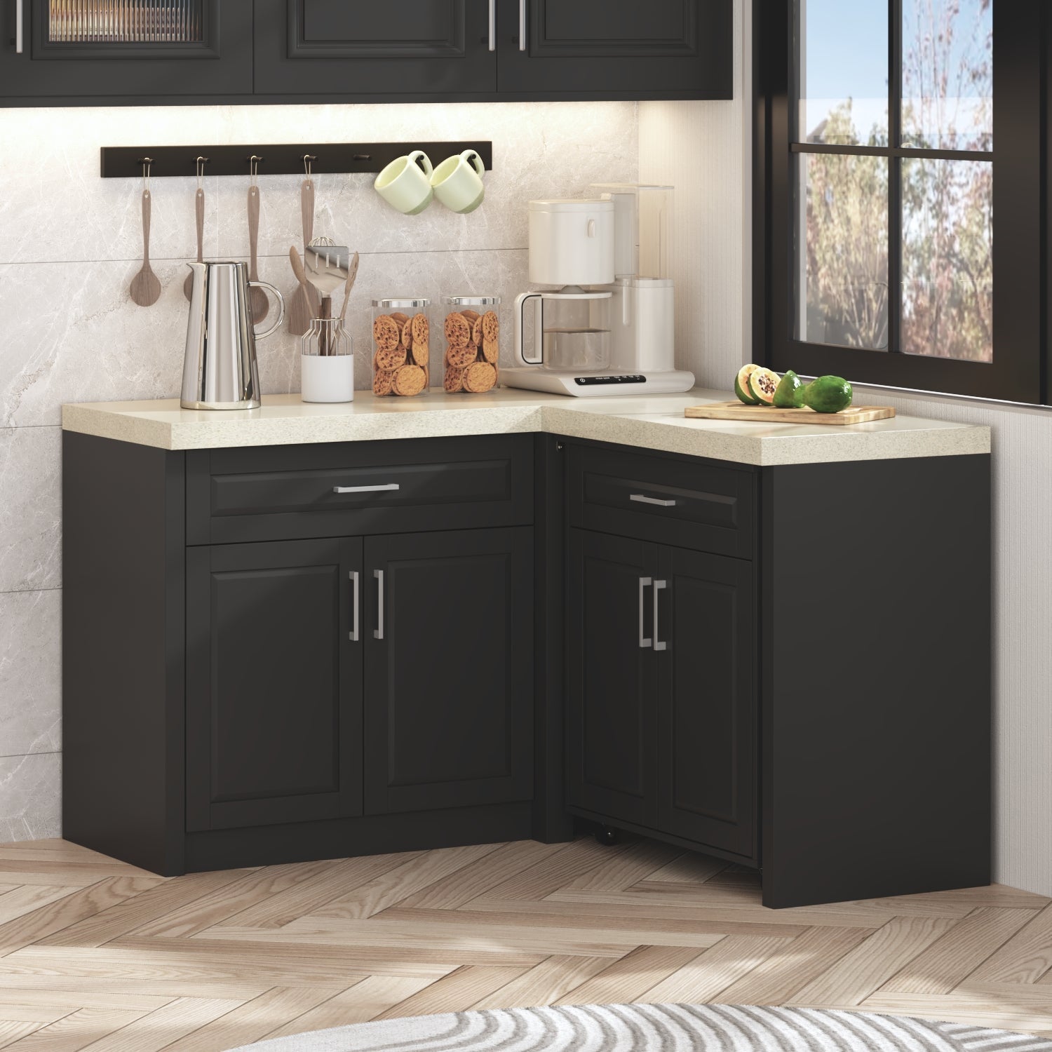 51"W Corner Kitchen Island