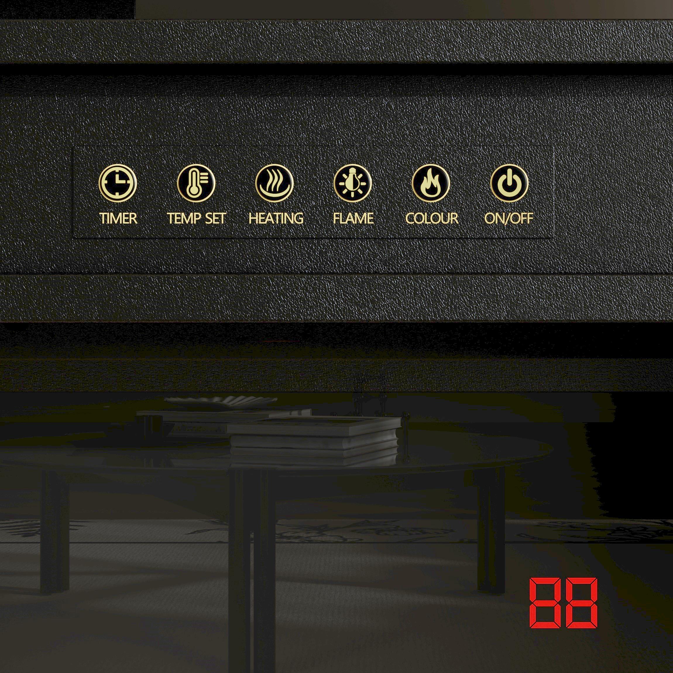 55.2 inch Built-in Electric Fireplace with Carved Mantel