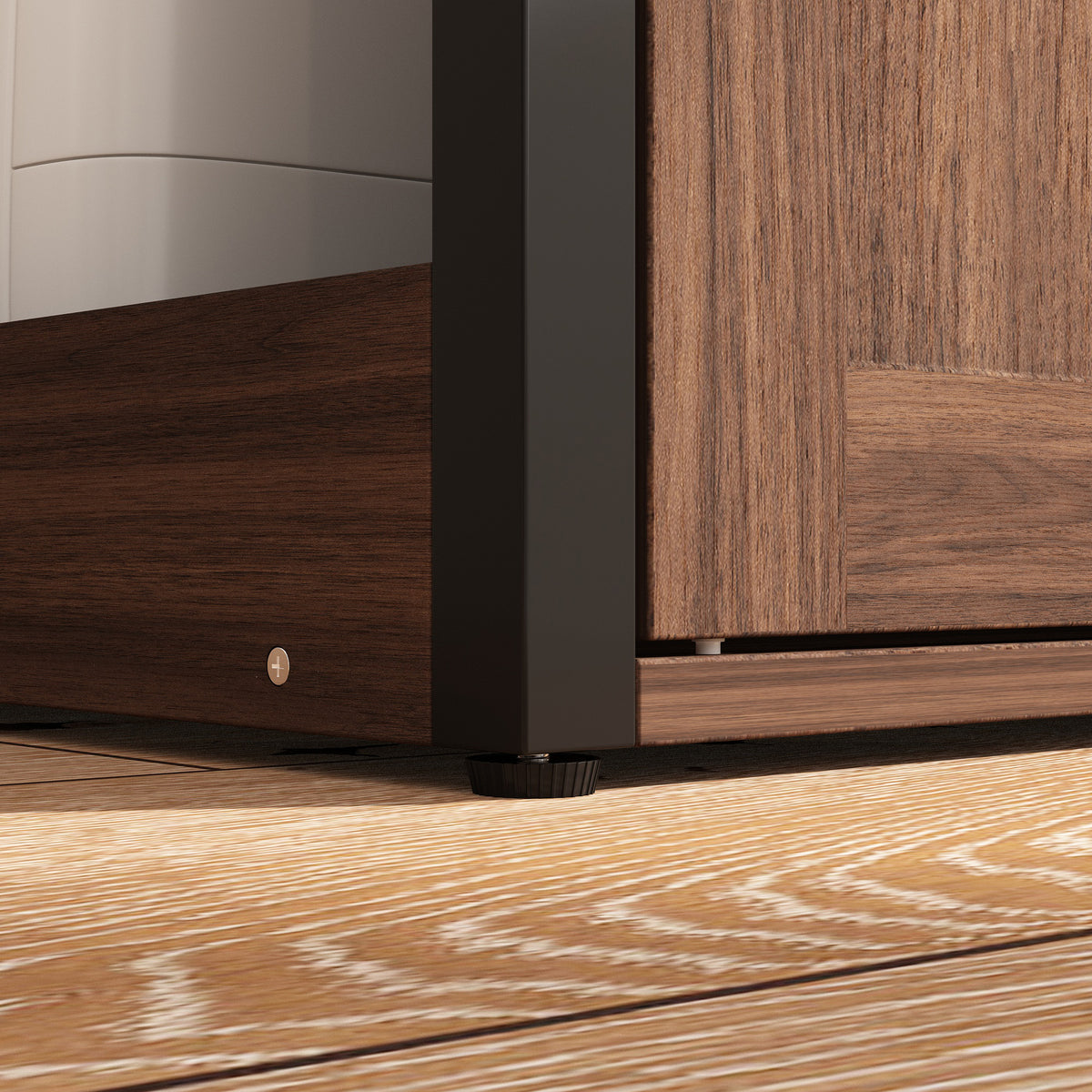 30.8 inches Walnut Wood‑Grain Cat Litter Box Enclosure with Multi‑Level Cat Perch and Storage Shelves