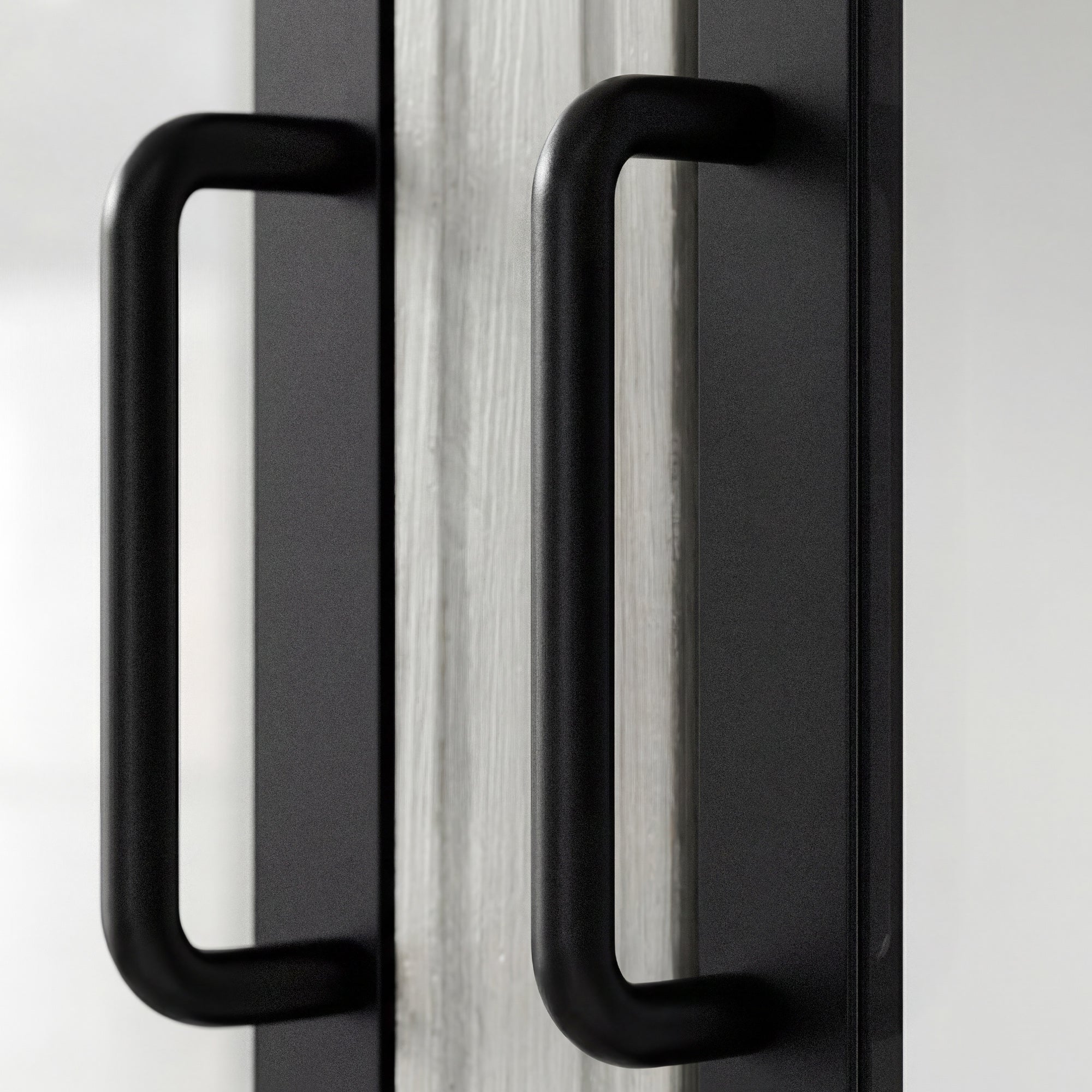 Arched display cabinet with glass doors and drawers