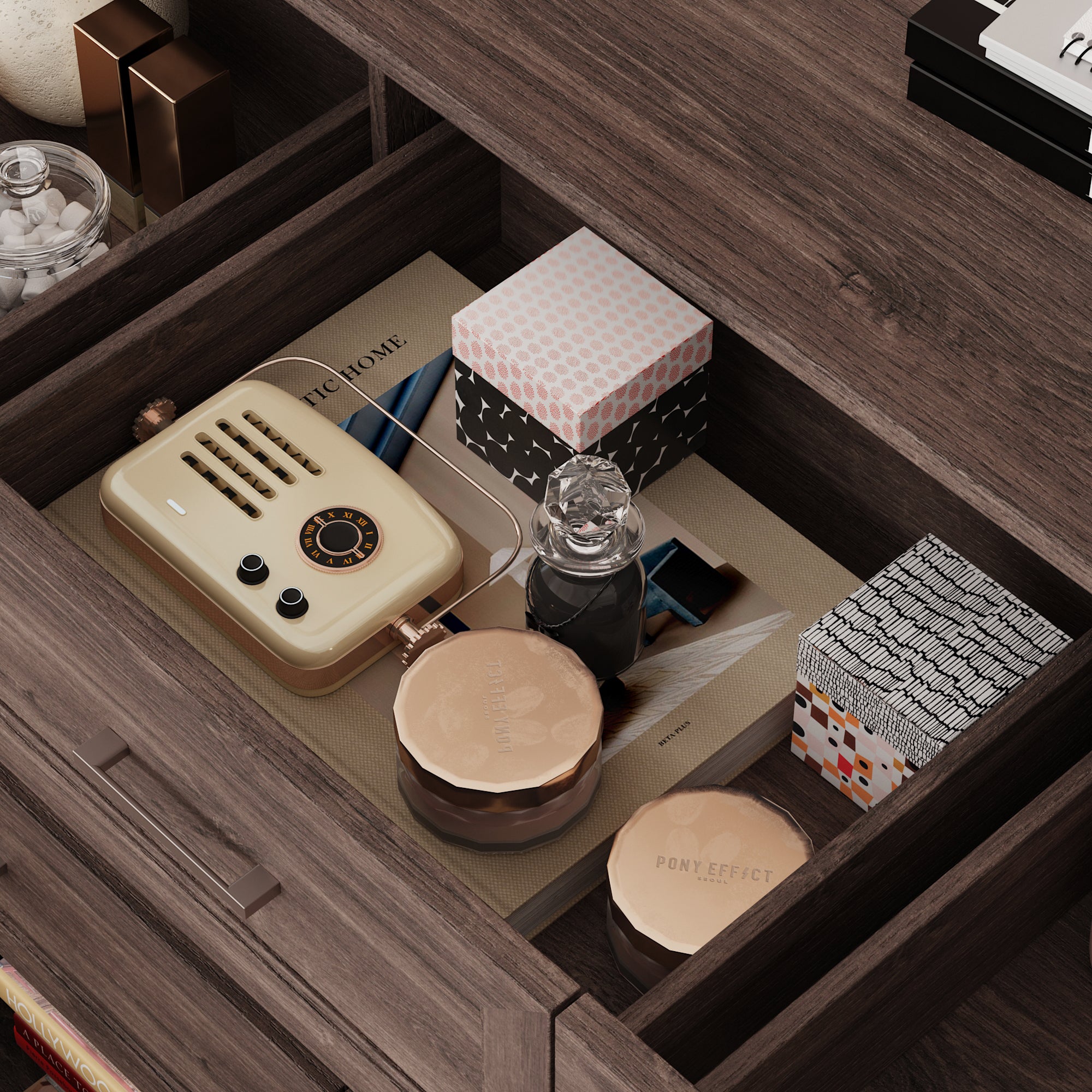 60" Wide 9-Drawer Accent Chest With Metal Handles