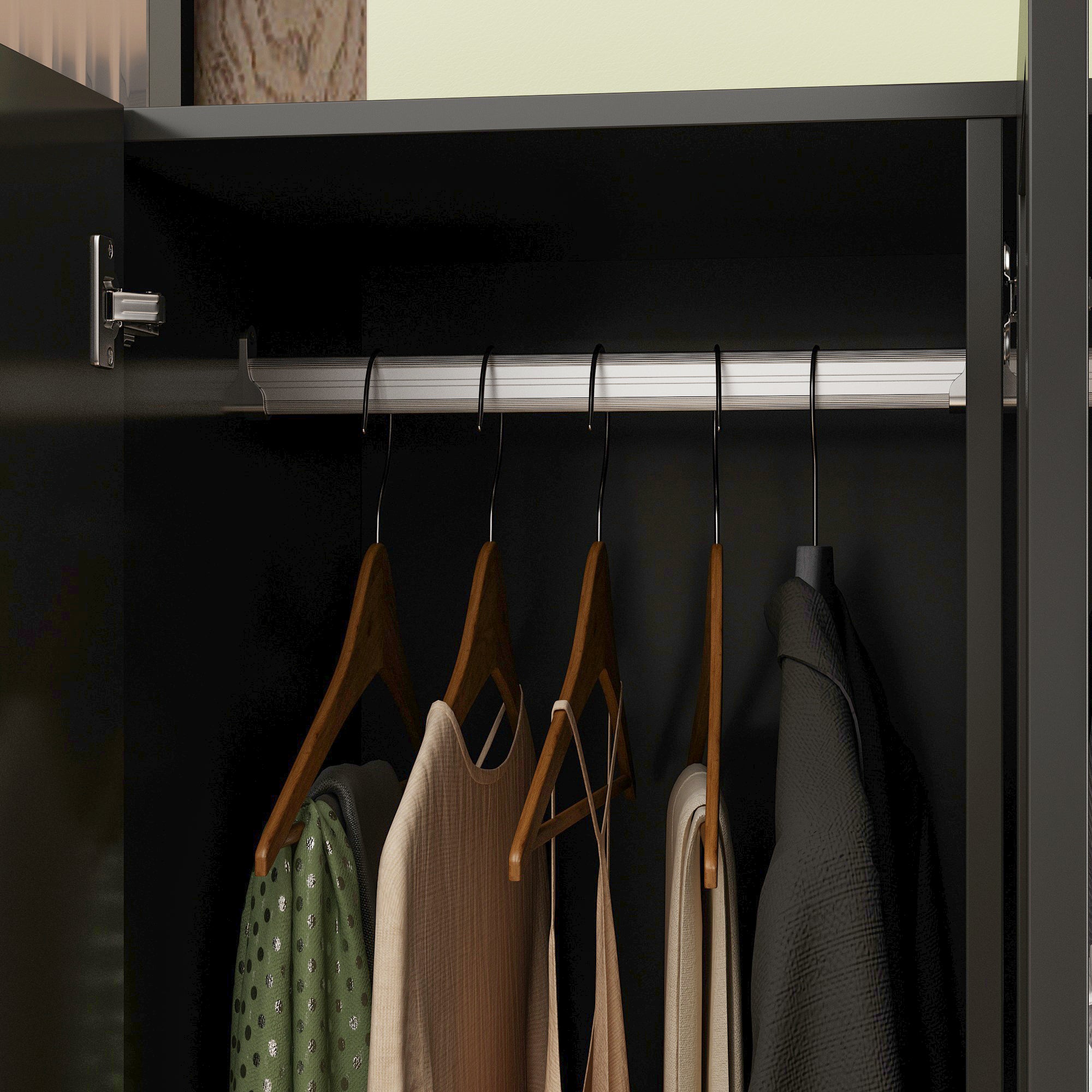 Wardrobe Multifunctional Large Storage Cabinet Armoire with Mirror