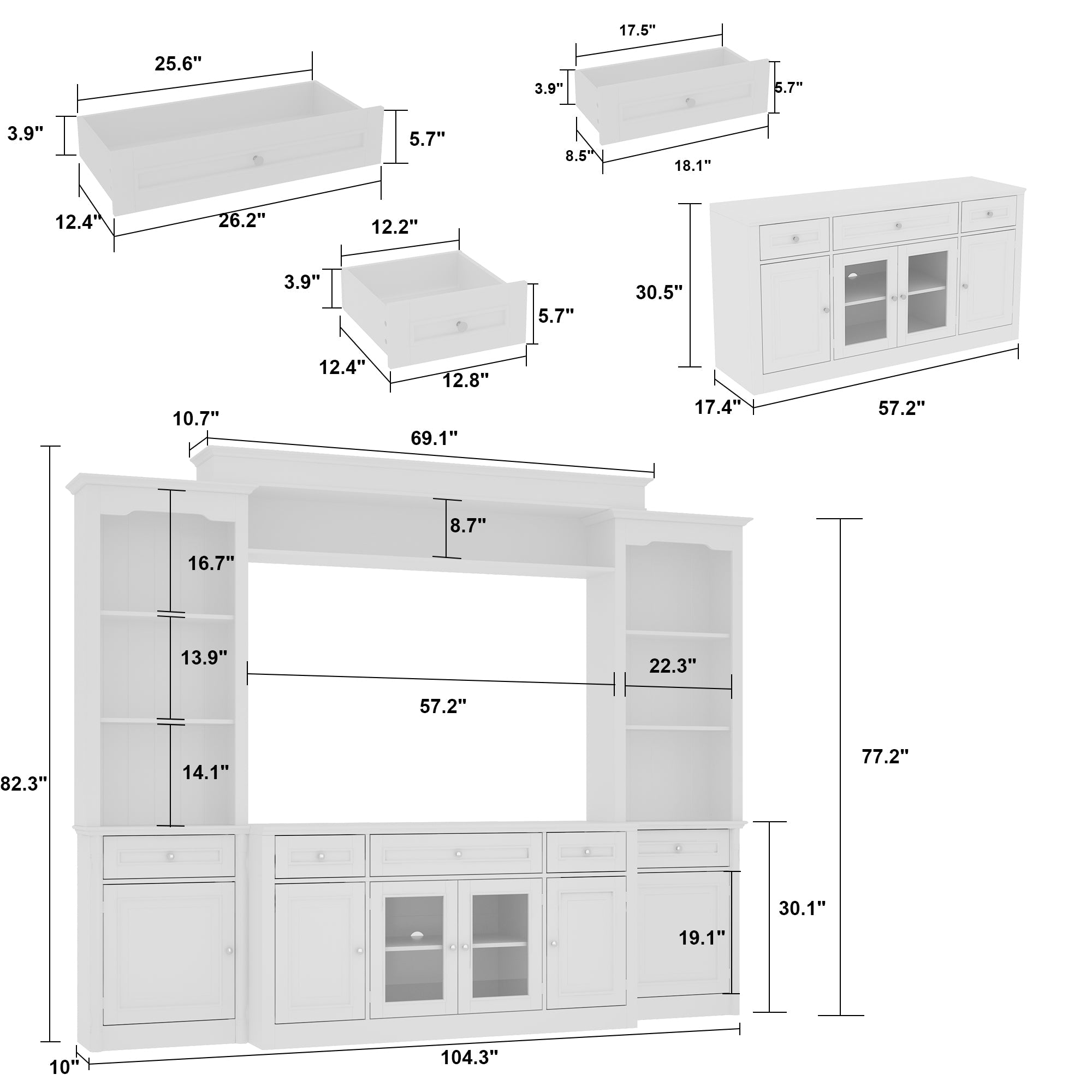 TV Hutch Large Entertainment Center