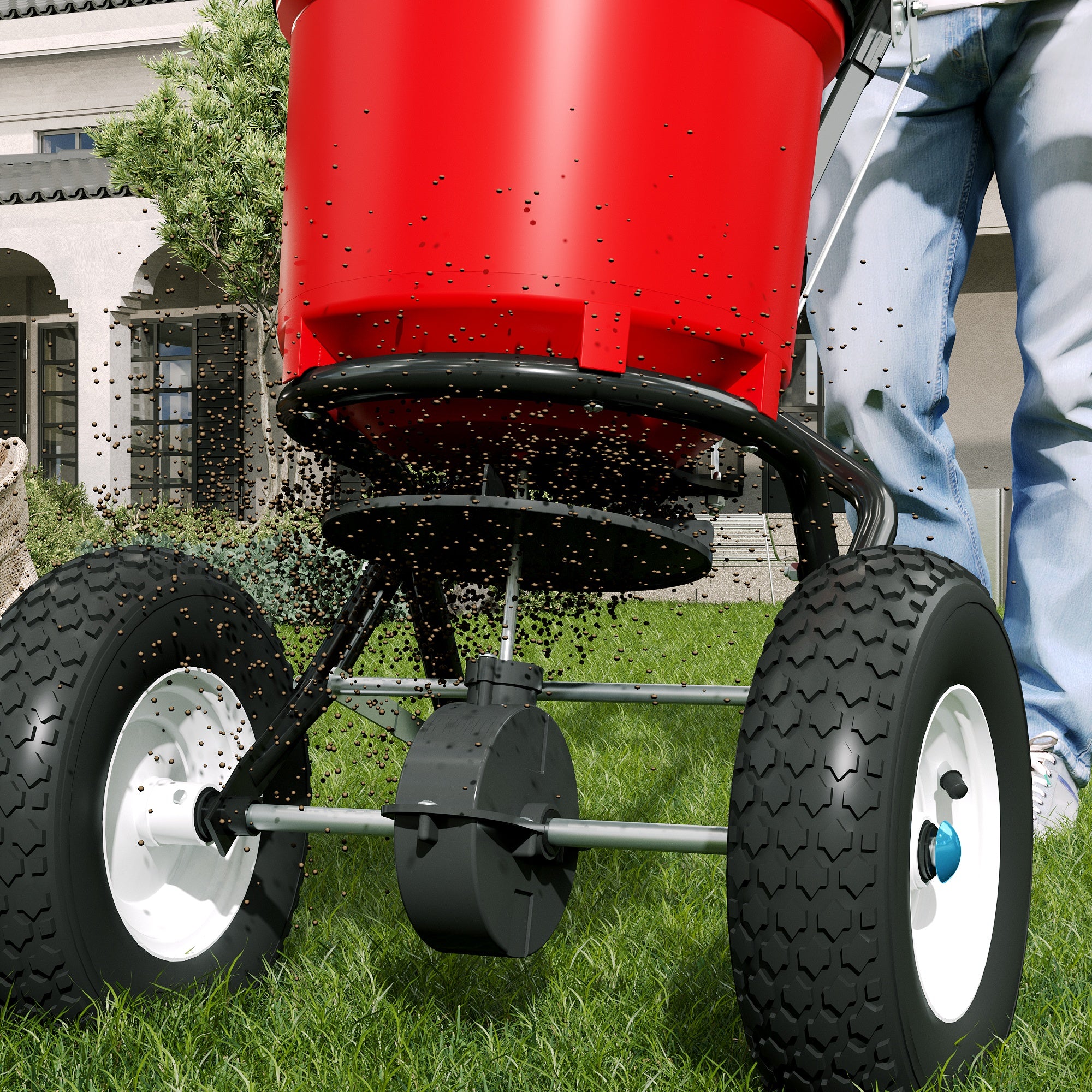 Gardening Tool 50LB Heavy-Duty Walk-Behind Broadcast Spreader