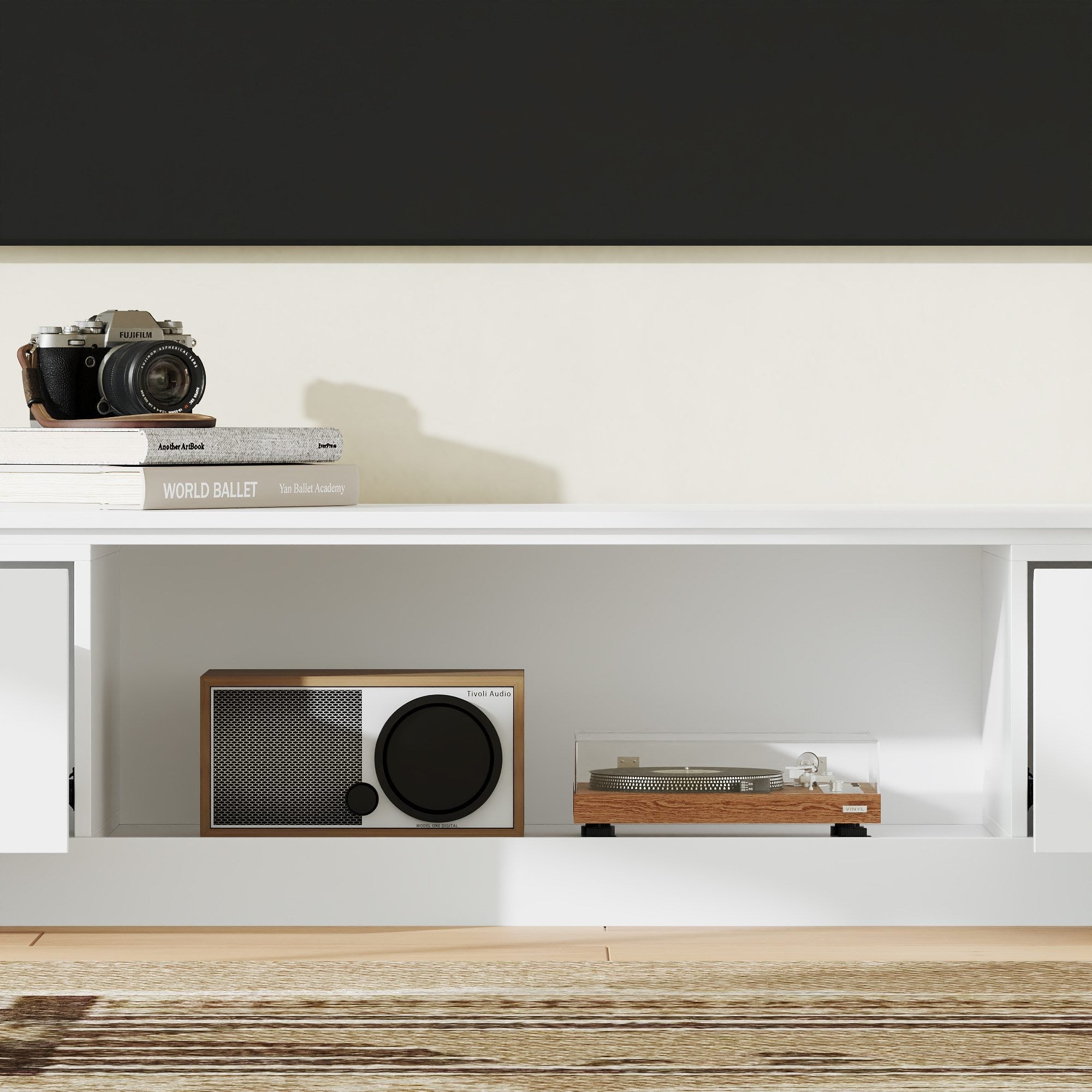 63'' W To 93.7'' W 2-Drawer Extendable TV Stand Media Center