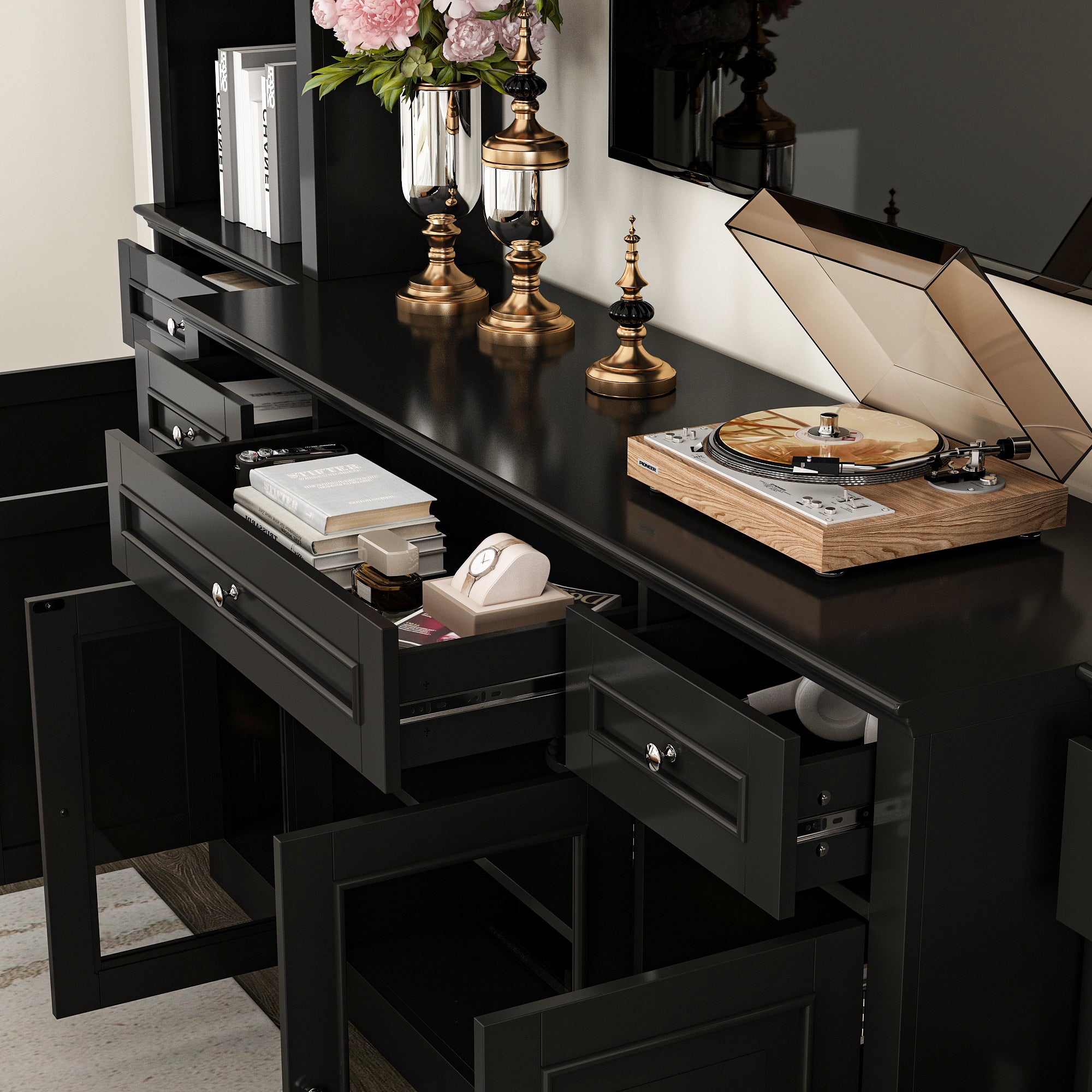 TV Hutch Large Entertainment Center