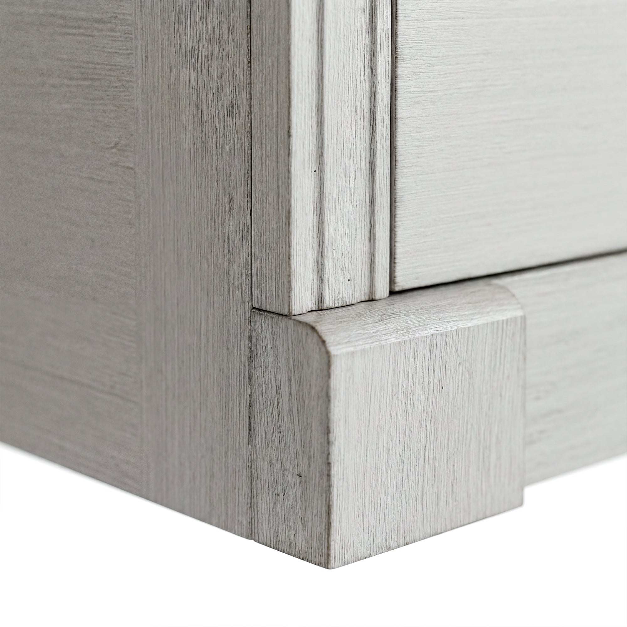 Arched display cabinet with glass doors and drawers