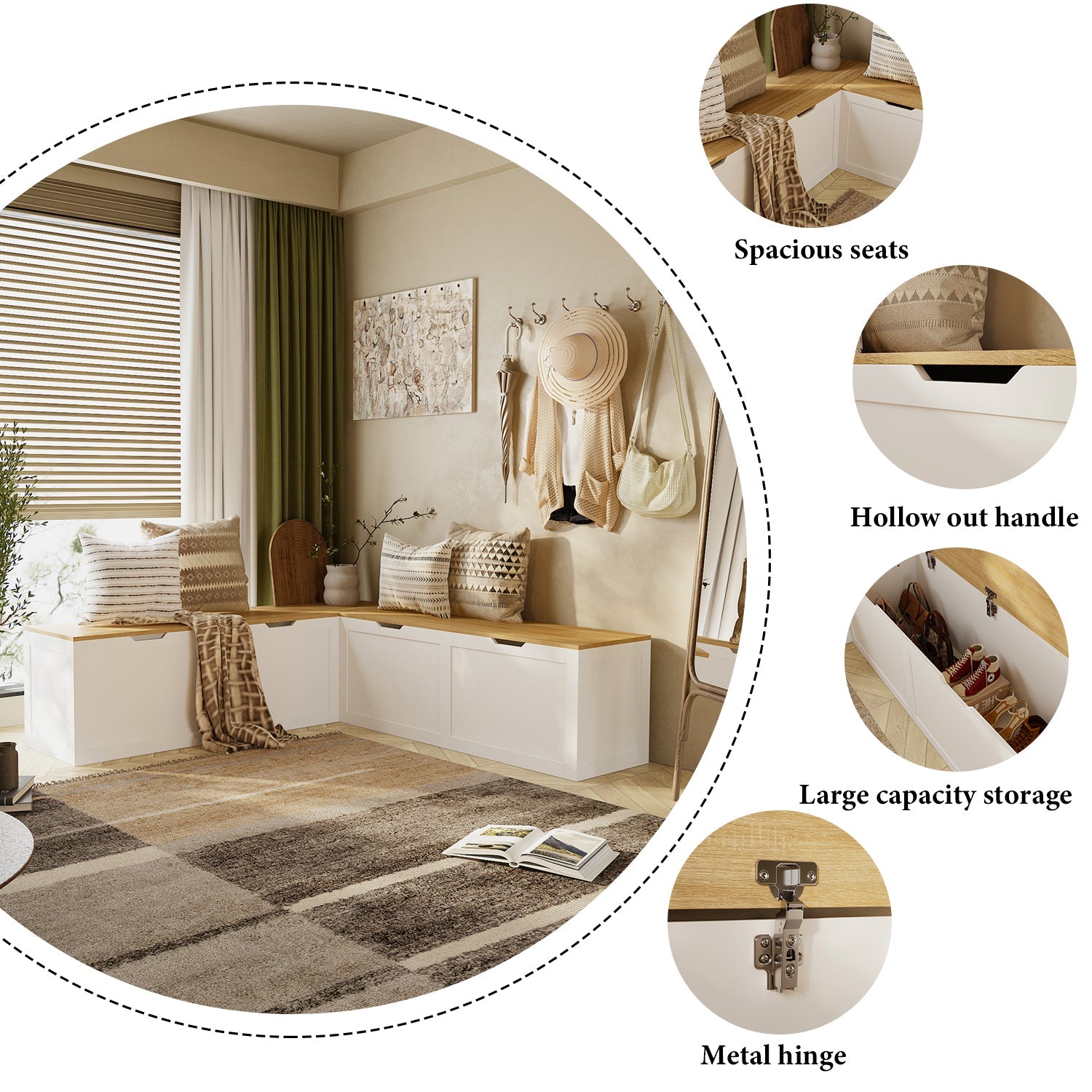 Corner Shoe Storage Bench