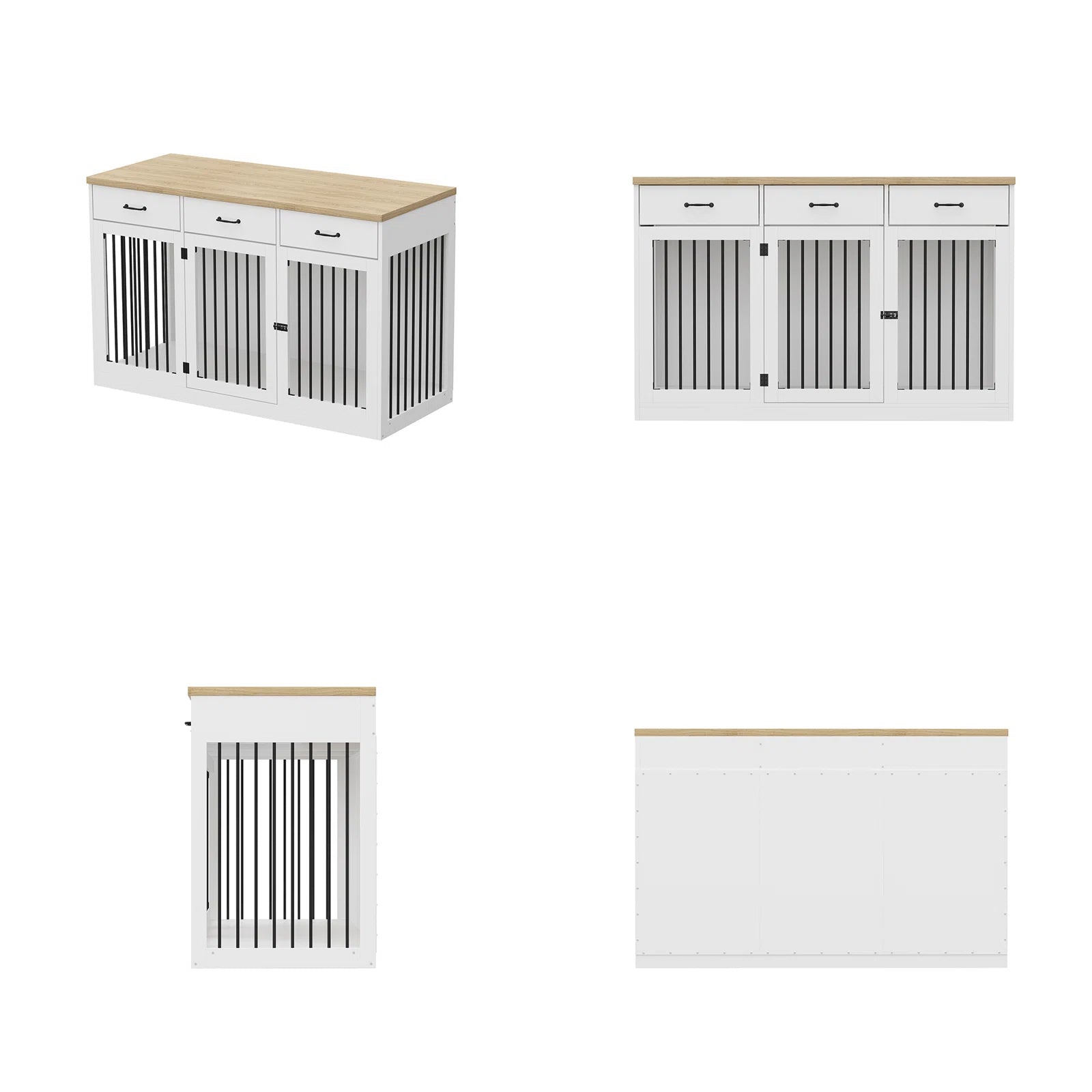 Dog Crate Furniture with 3 Drawers