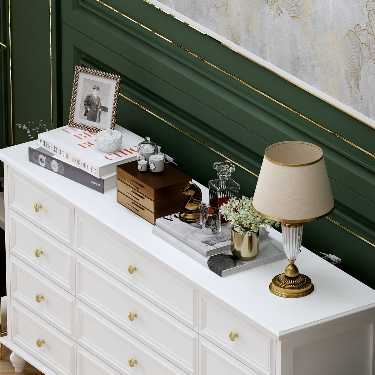 Dresser with 12 Drawers Chest of Drawers Triple Dresser Wide Console Table