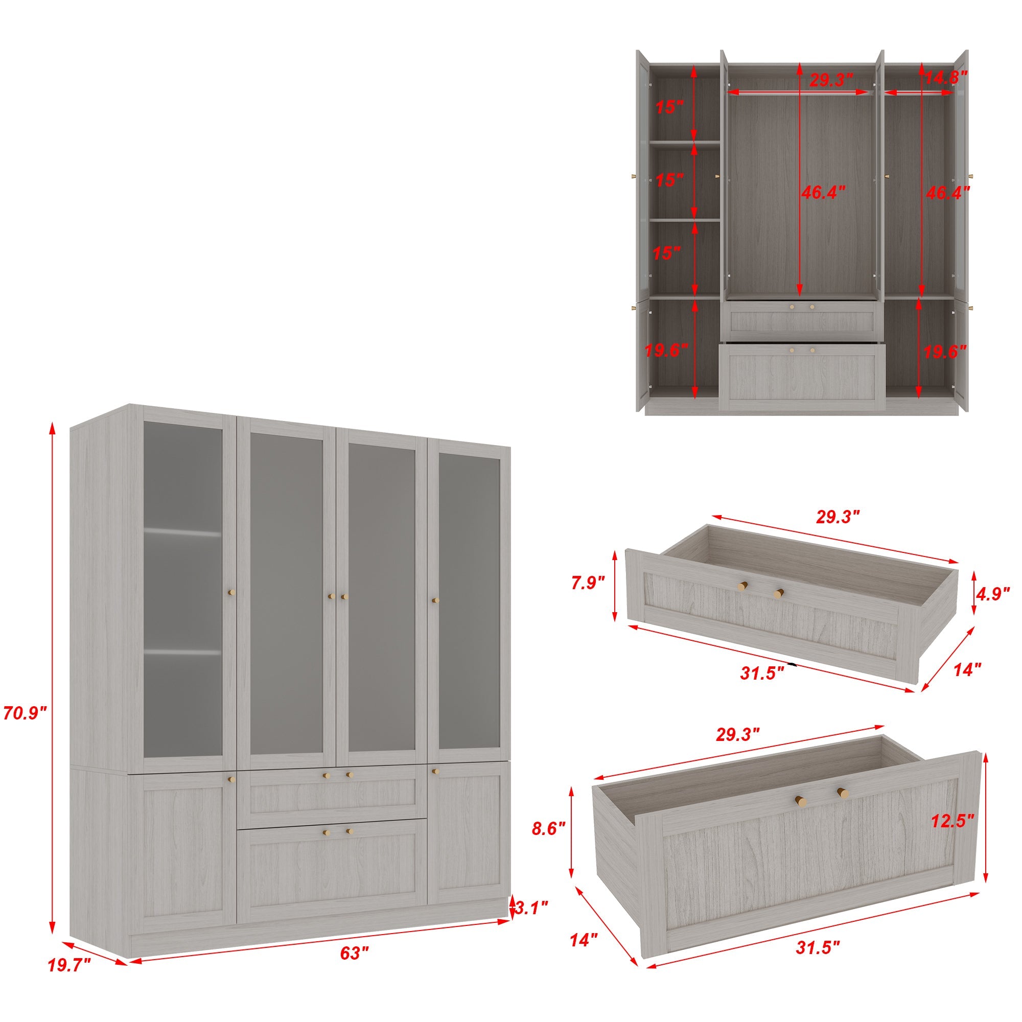 Solid + Manufactured Wood Armoire