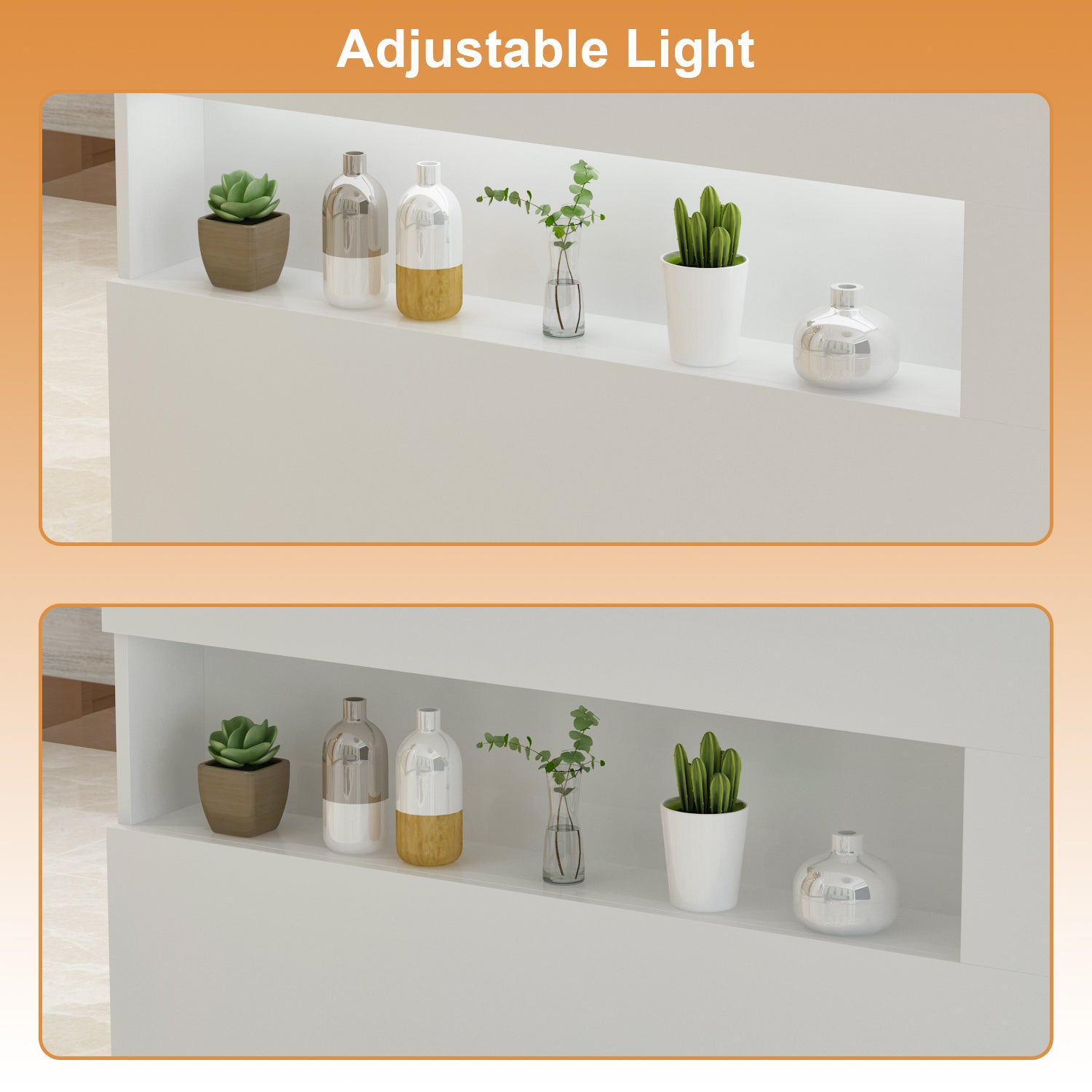 Modern Reception Desk Counter Desk with LED Lighting for Hall Entrance